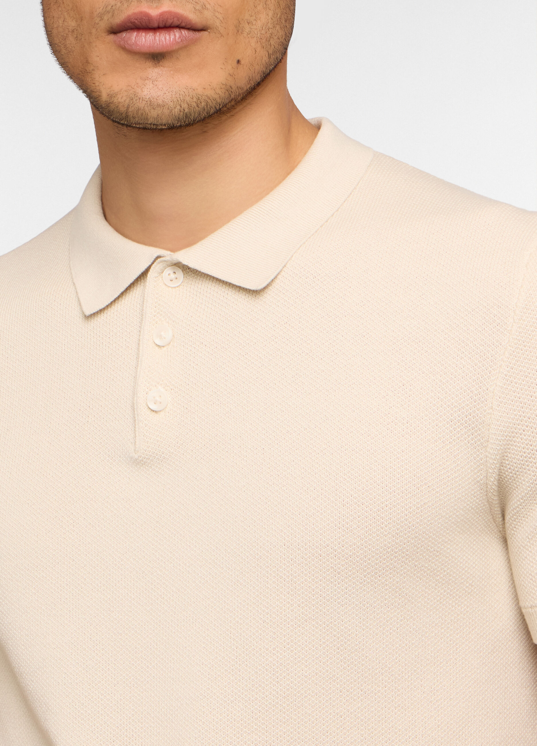 Polo a maniche corte in maglia di cotone uomo_2