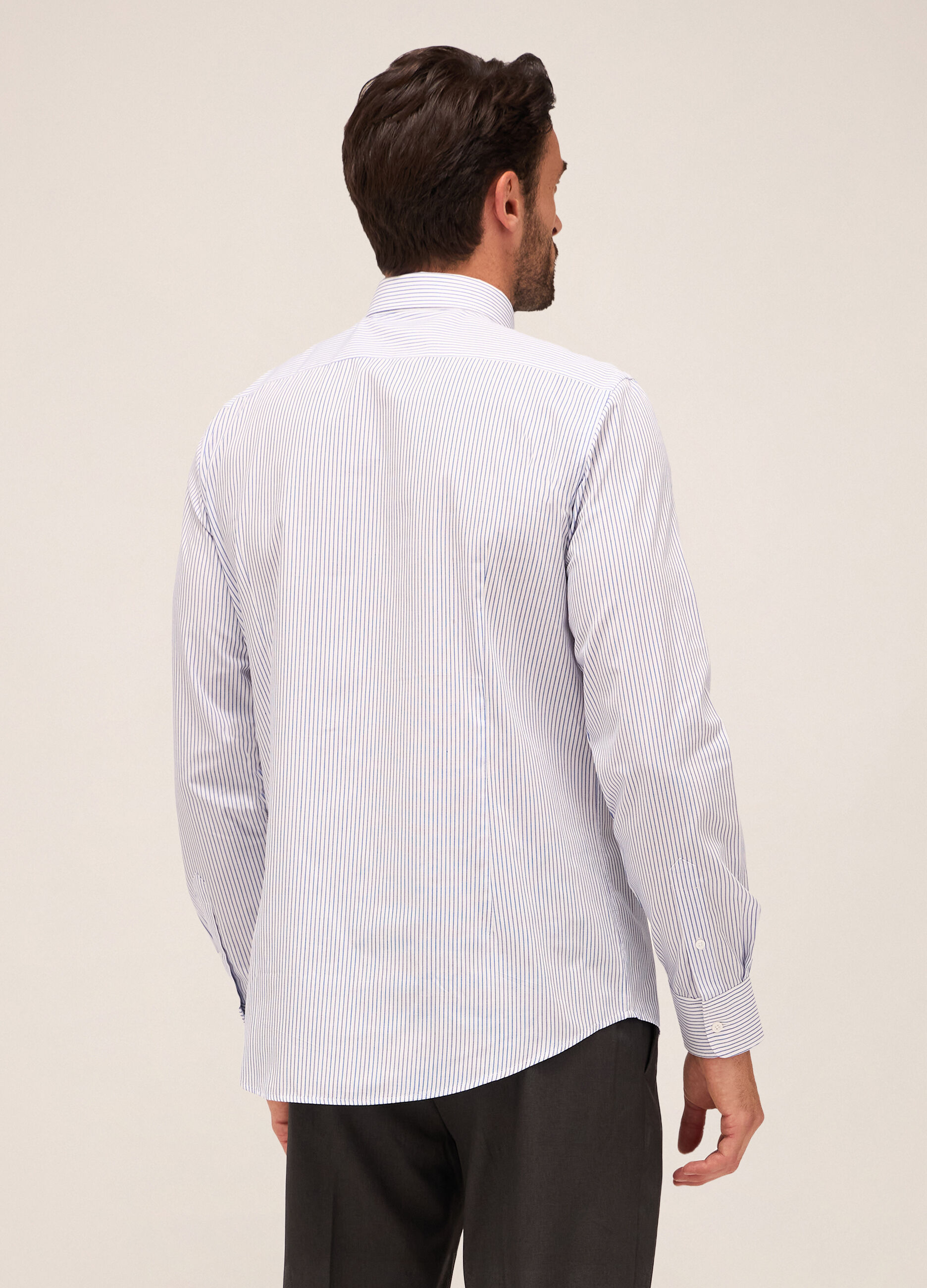 Camicia slim fit colletto classico in misto cotone uomo_1