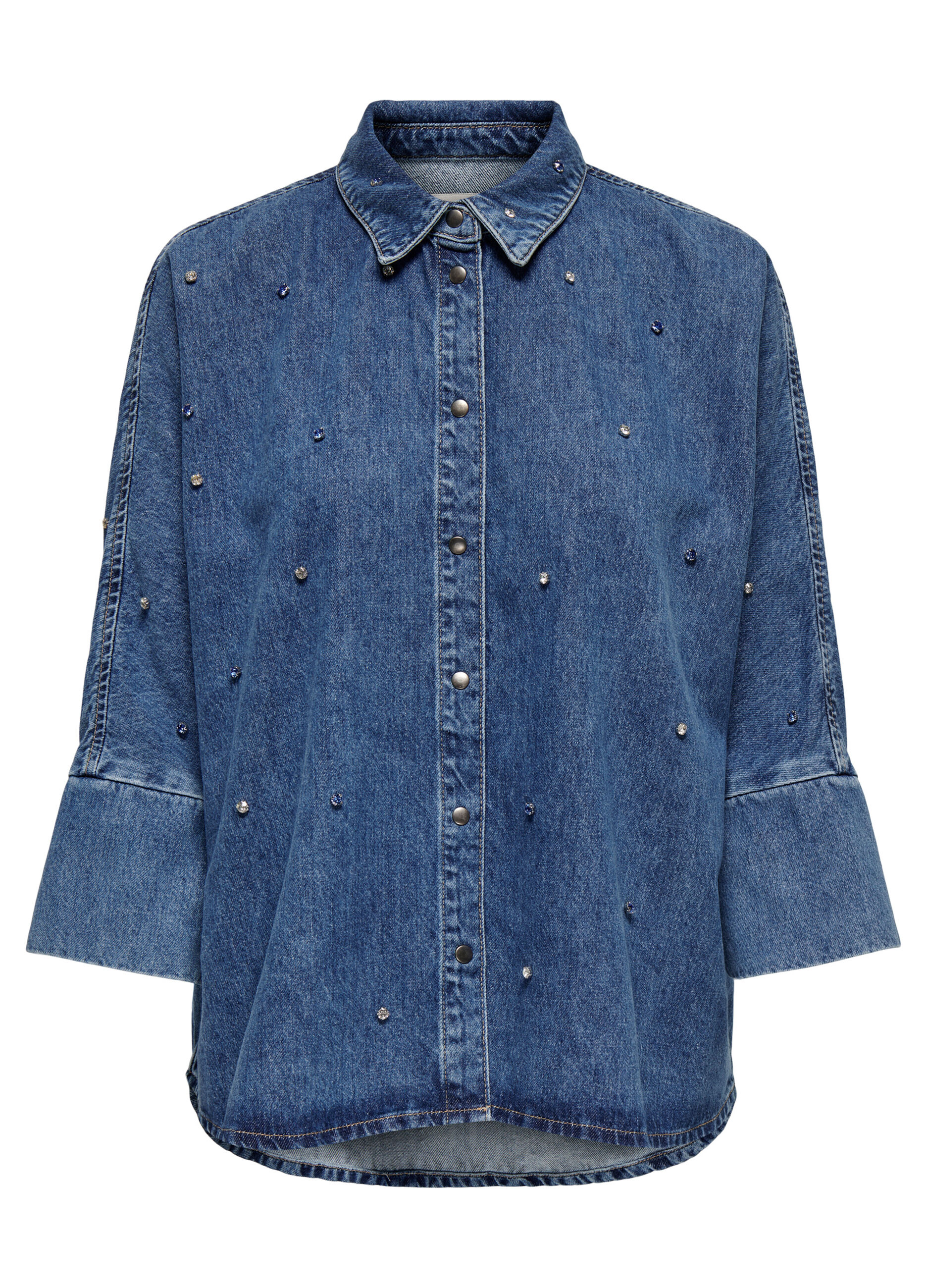 Camicia in denim con strass donna