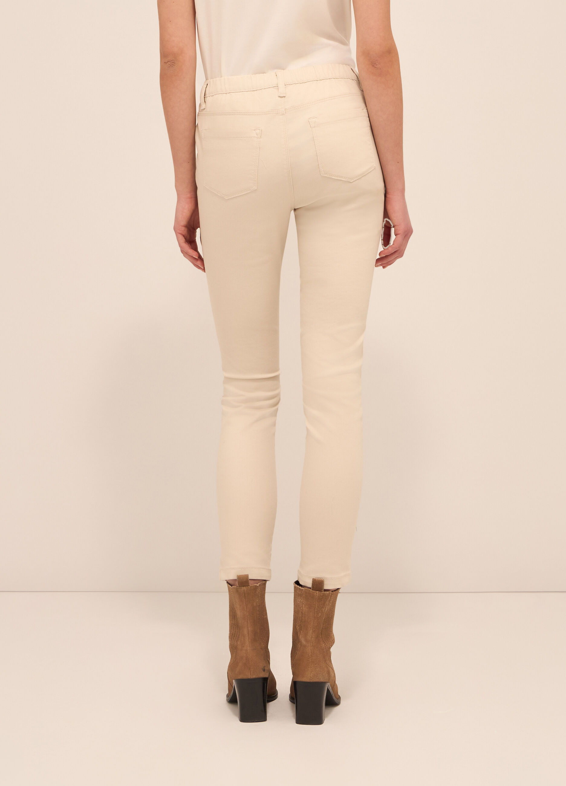 Jeggings in twill di misto cotone donna_1