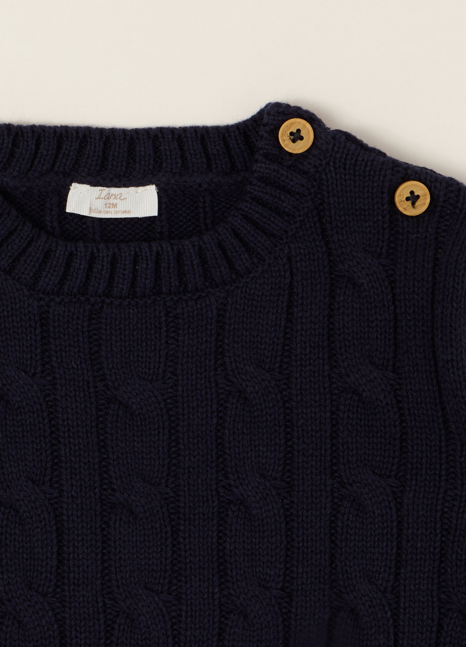 Maglione blu in puro cotone con bottoni_2