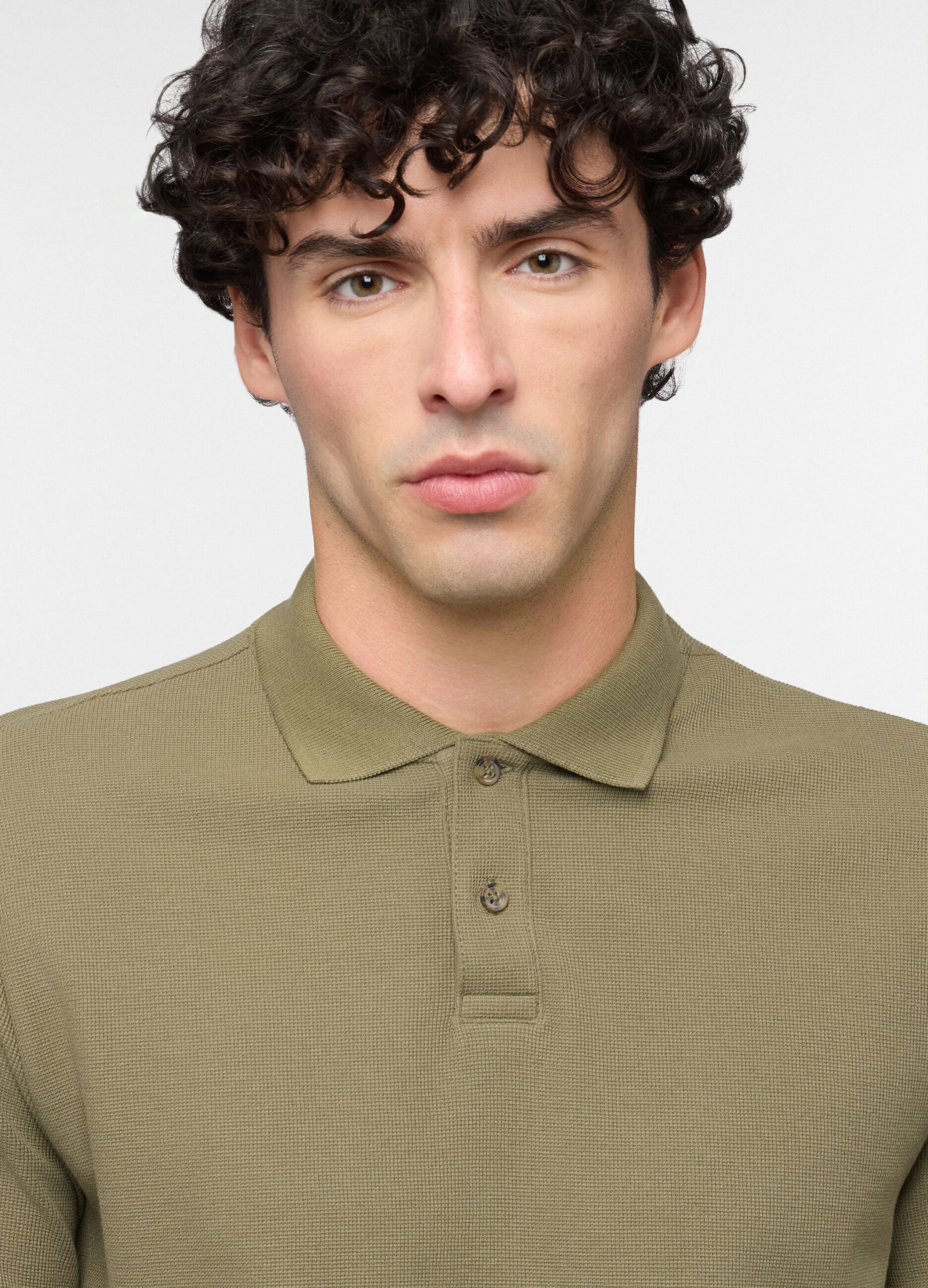Polo a maniche corte in maglia di cotone uomo_2