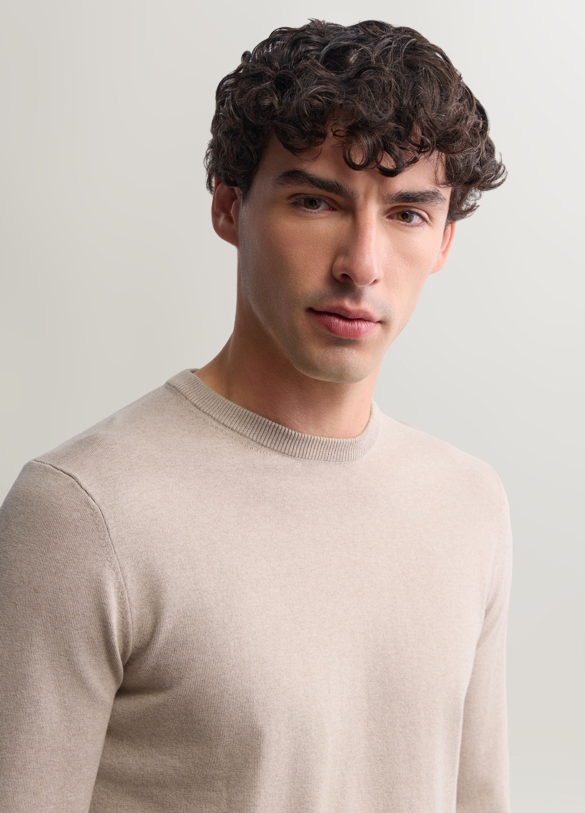 Maglione girocollo in misto cotone uomo_2
