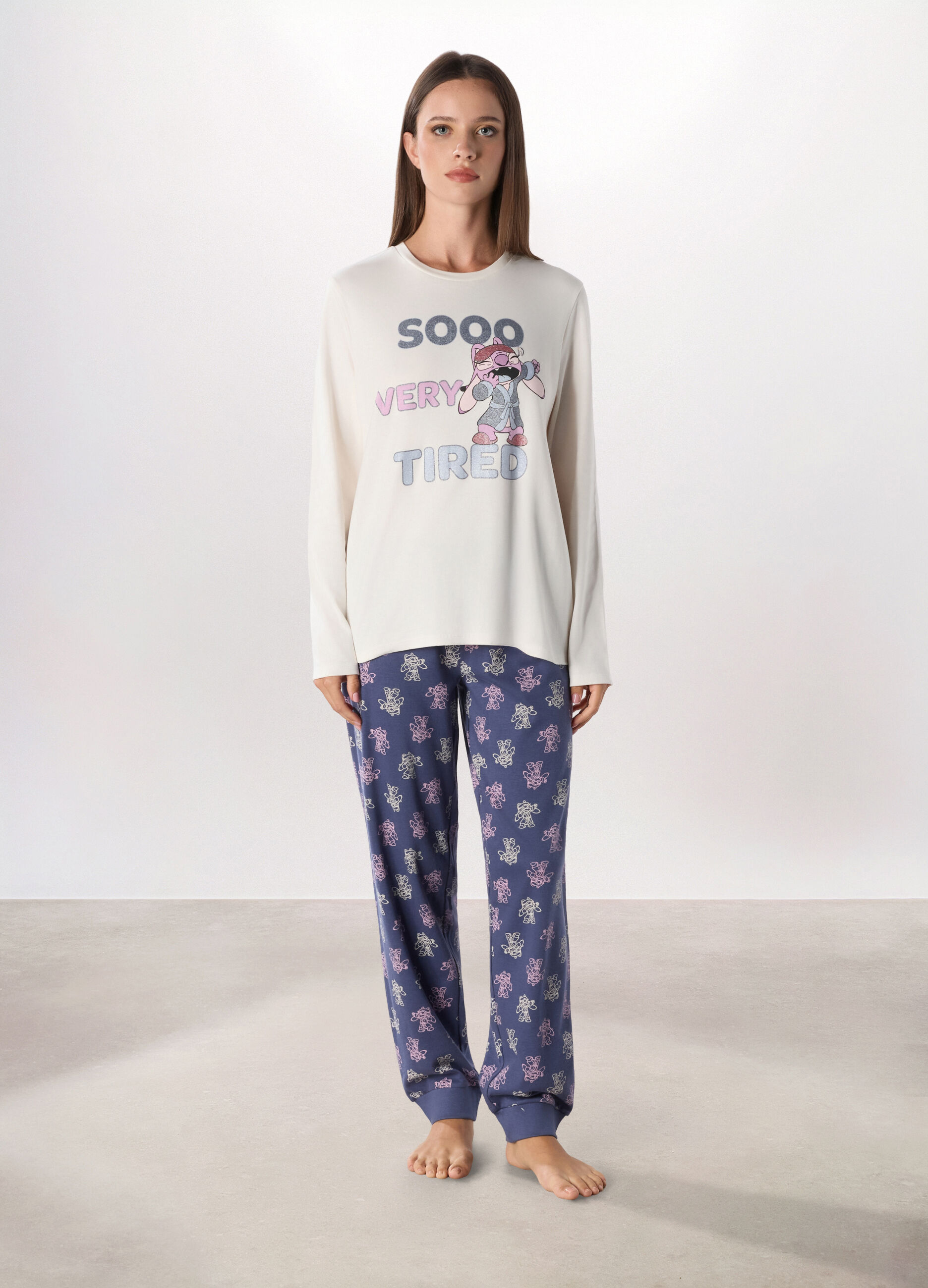 Set pigiama in interlock di puro cotone donna_0