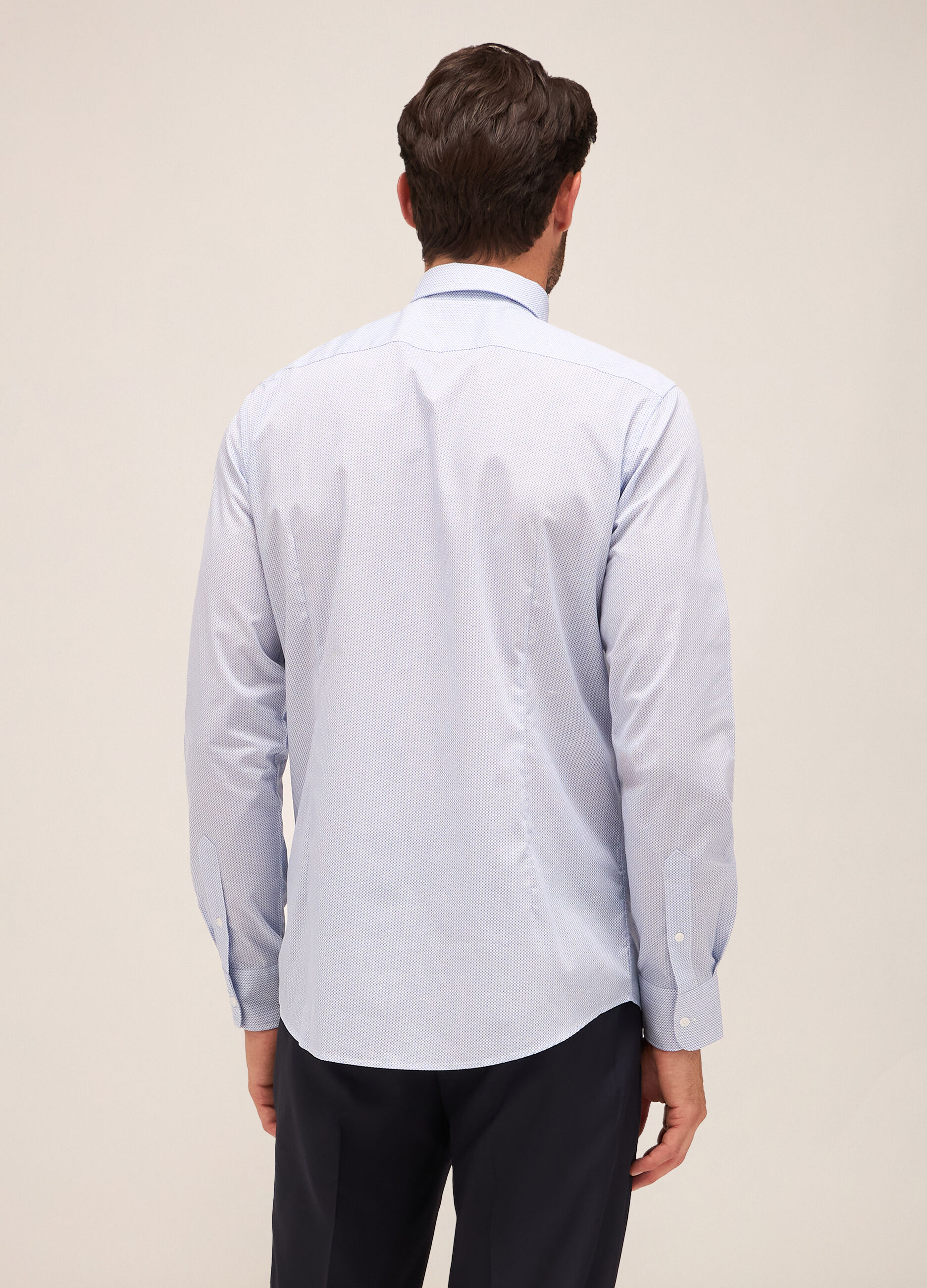 Camicia regular fit colletto classico in misto cotone uomo_1