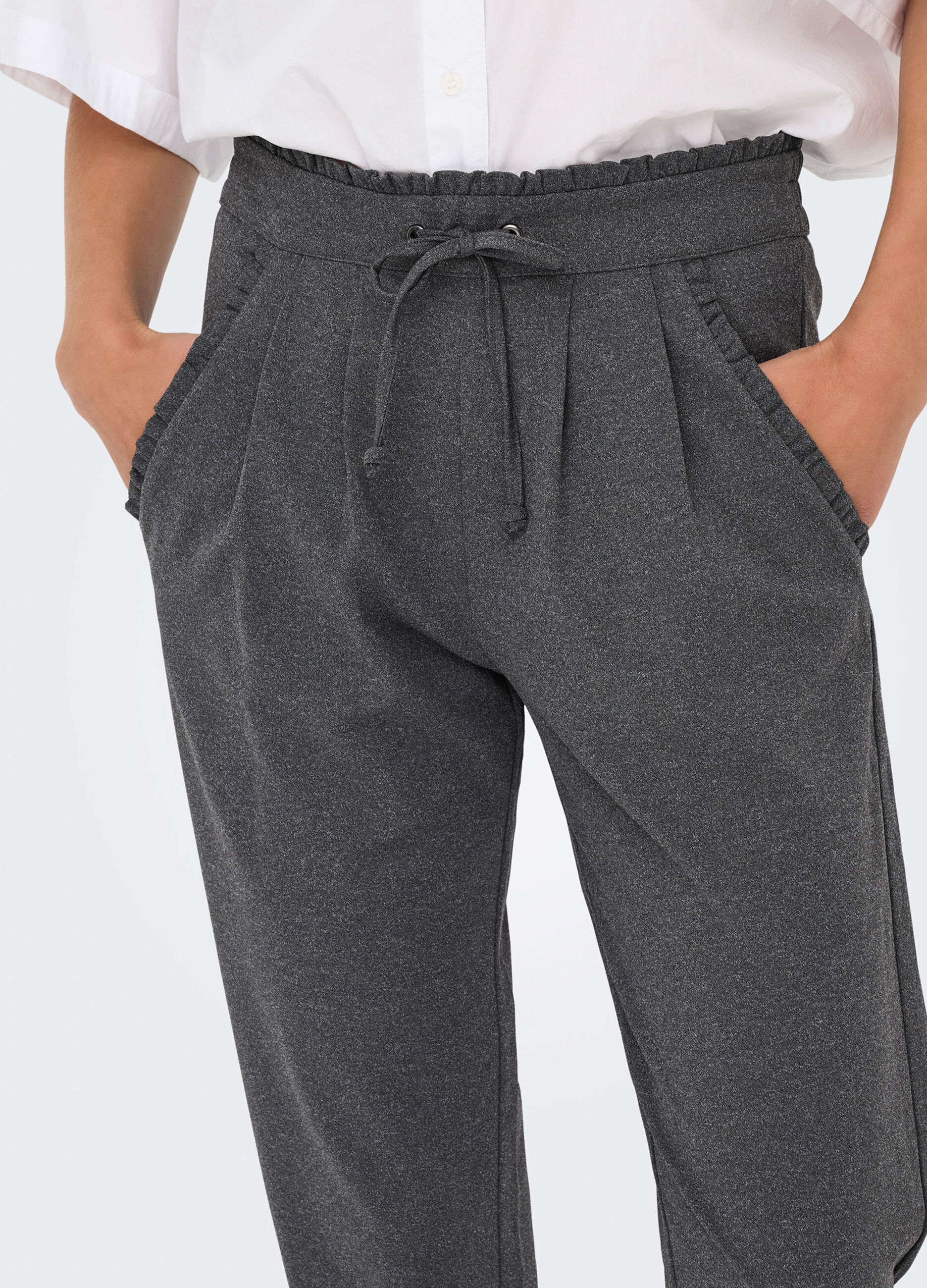 Pantaloni con rouches donna_3