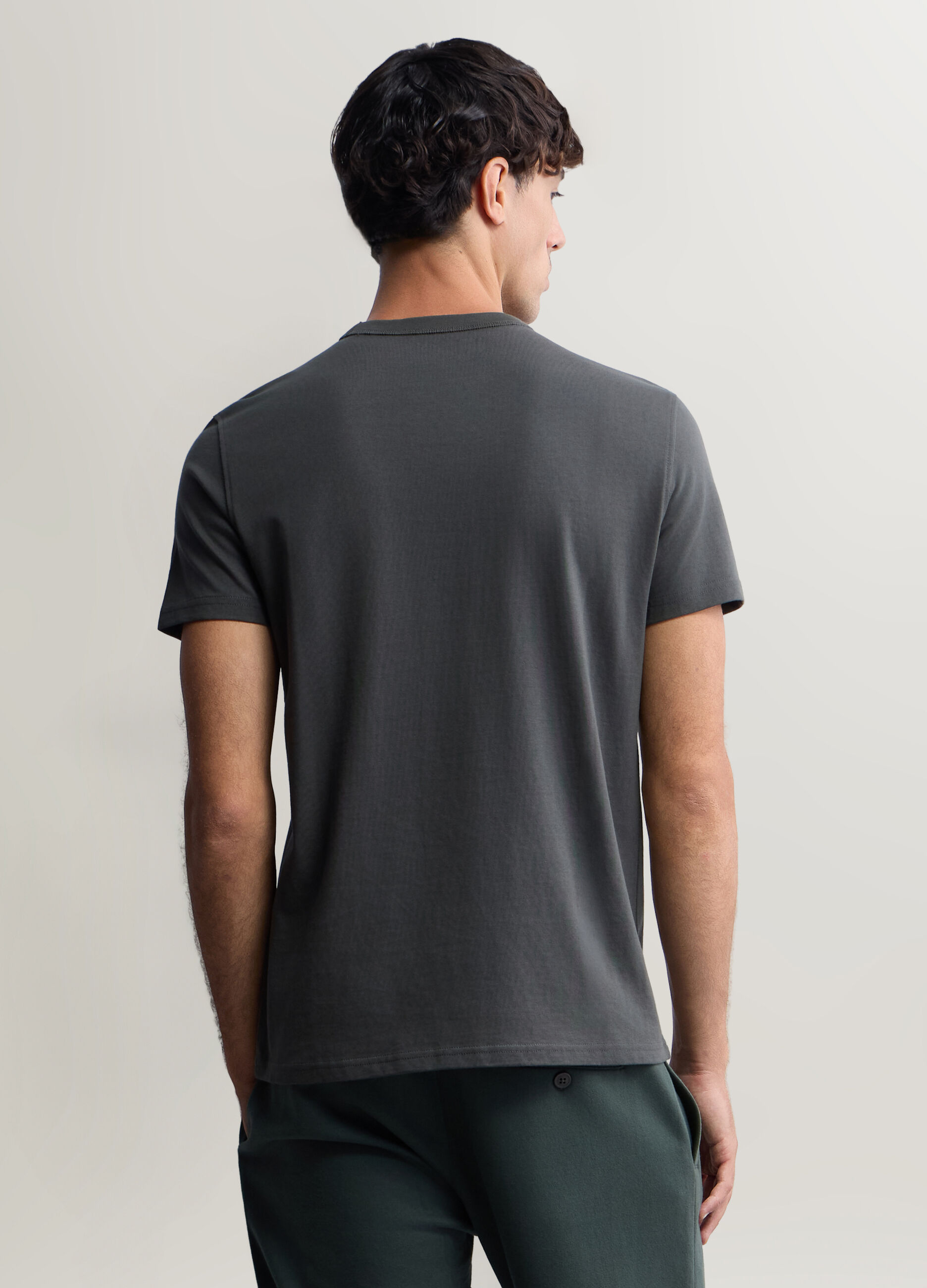 T-shirt girocollo in interlock di cotone uomo_1