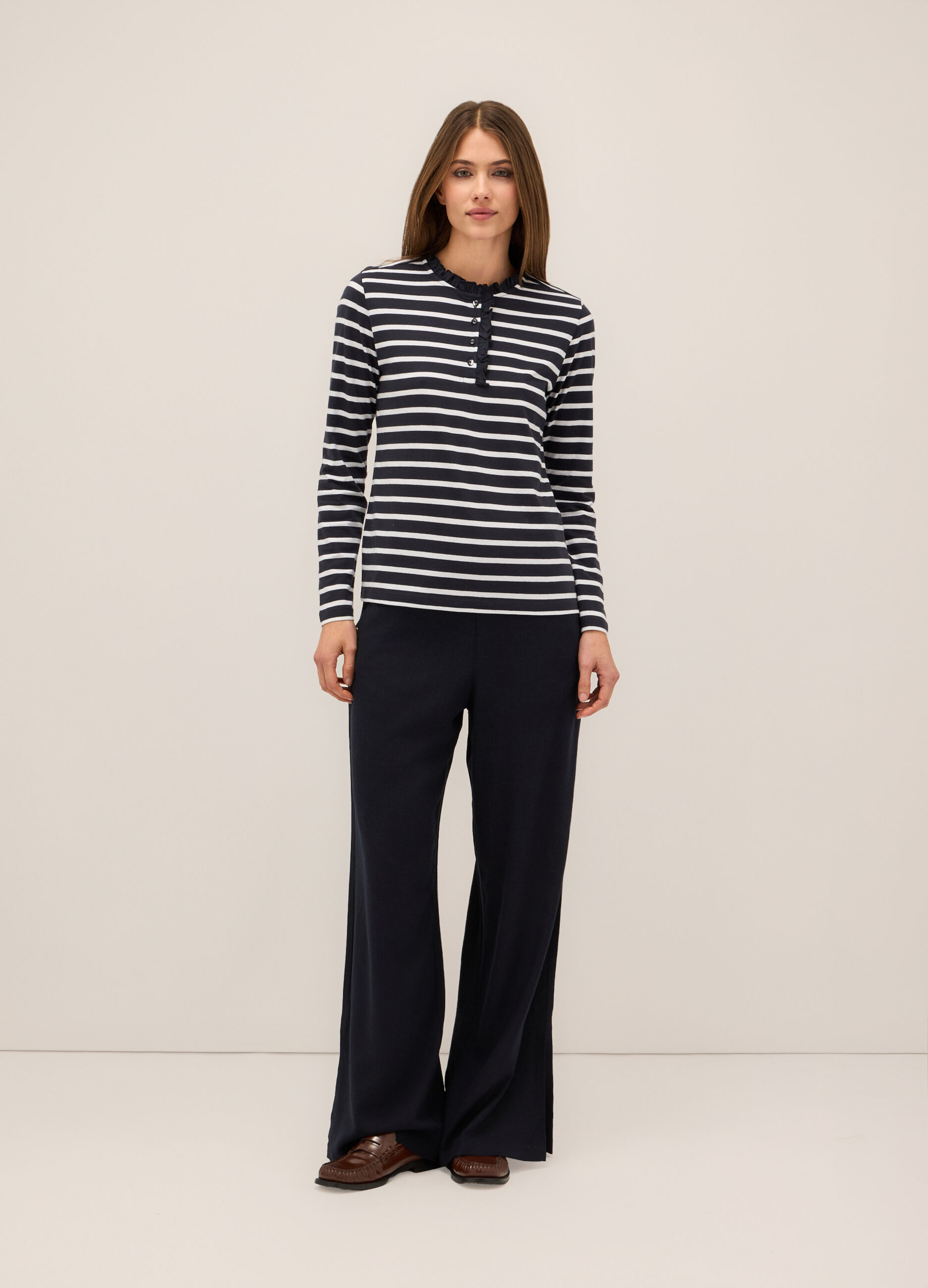 Pantaloni palazzo misto lino donna_0