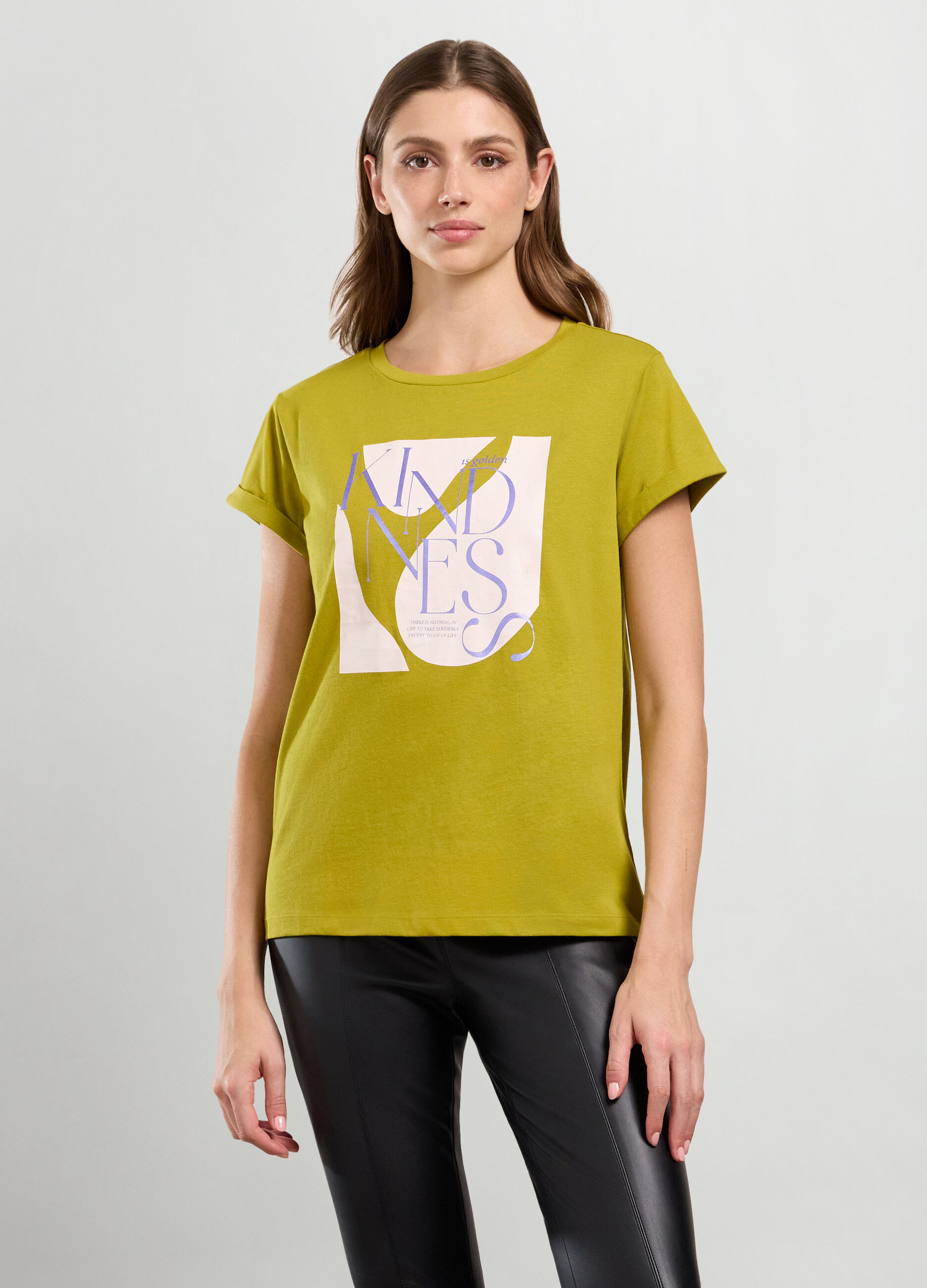 T-shirt in jersey di puro cotone donna_0