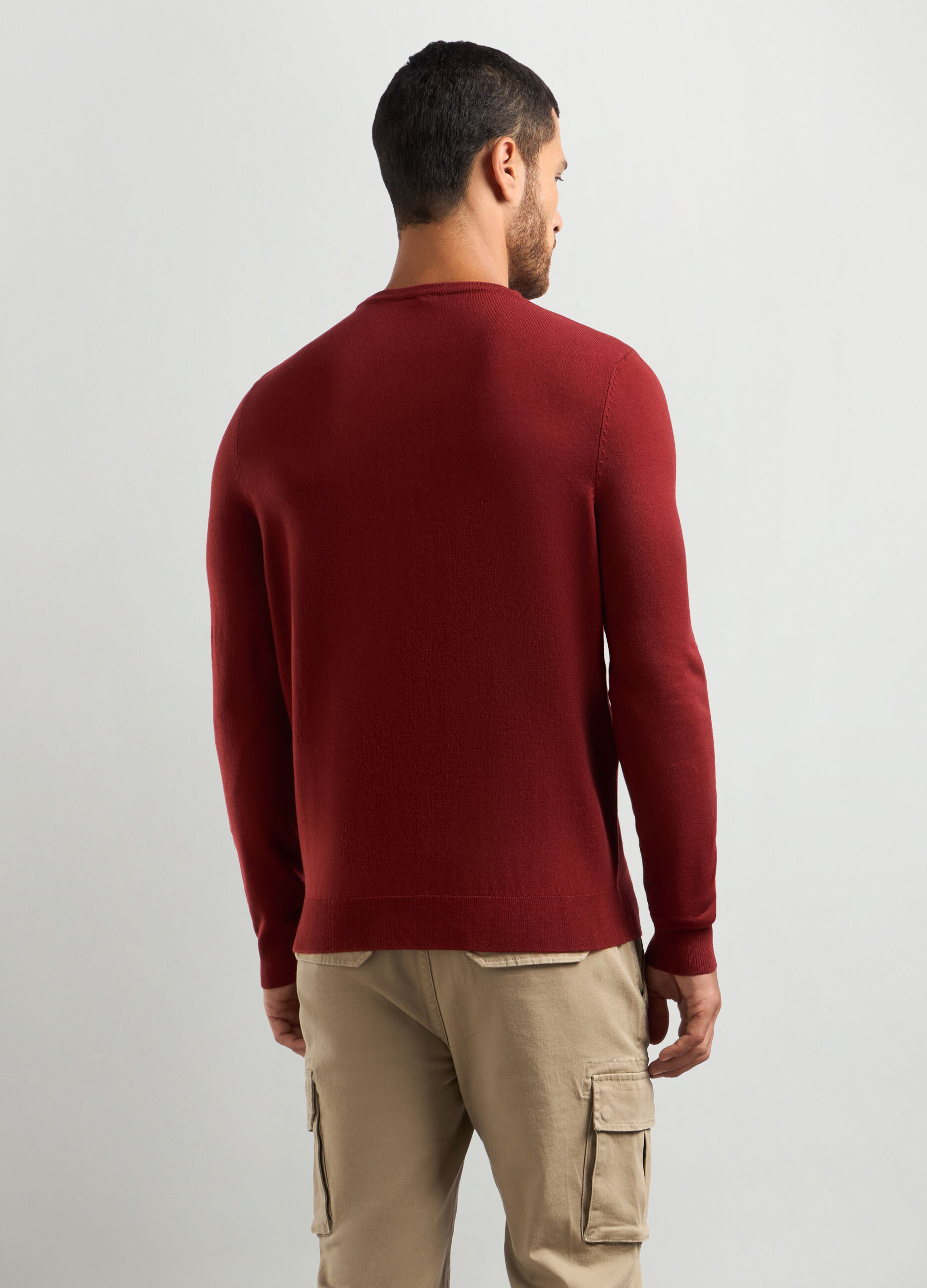 Maglione girocollo maglia rasata uomo_1