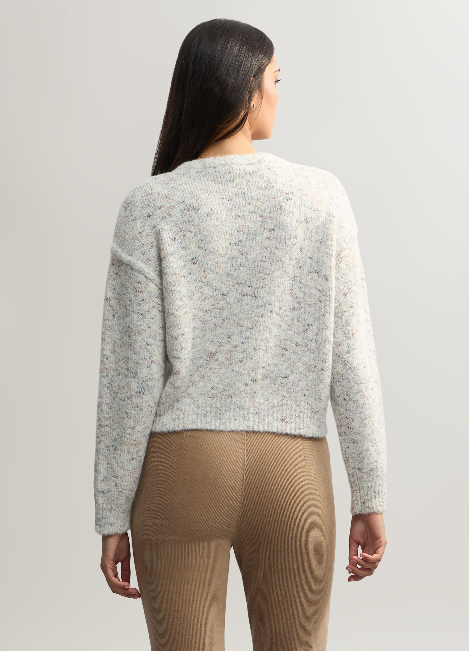 Cardigan girocollo rasato donna_1