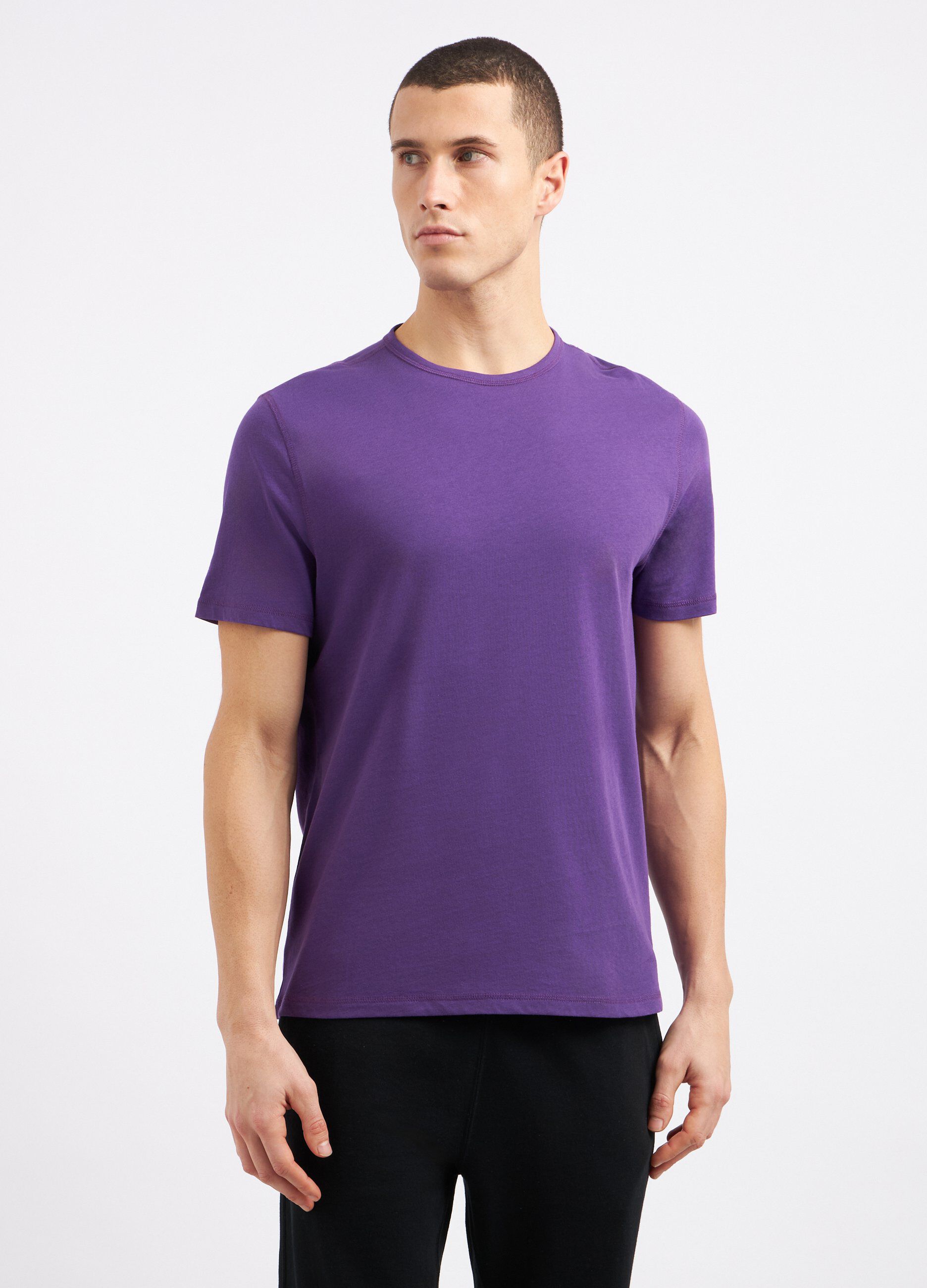 T-shirt a girocollo in puro cotone uomo_0