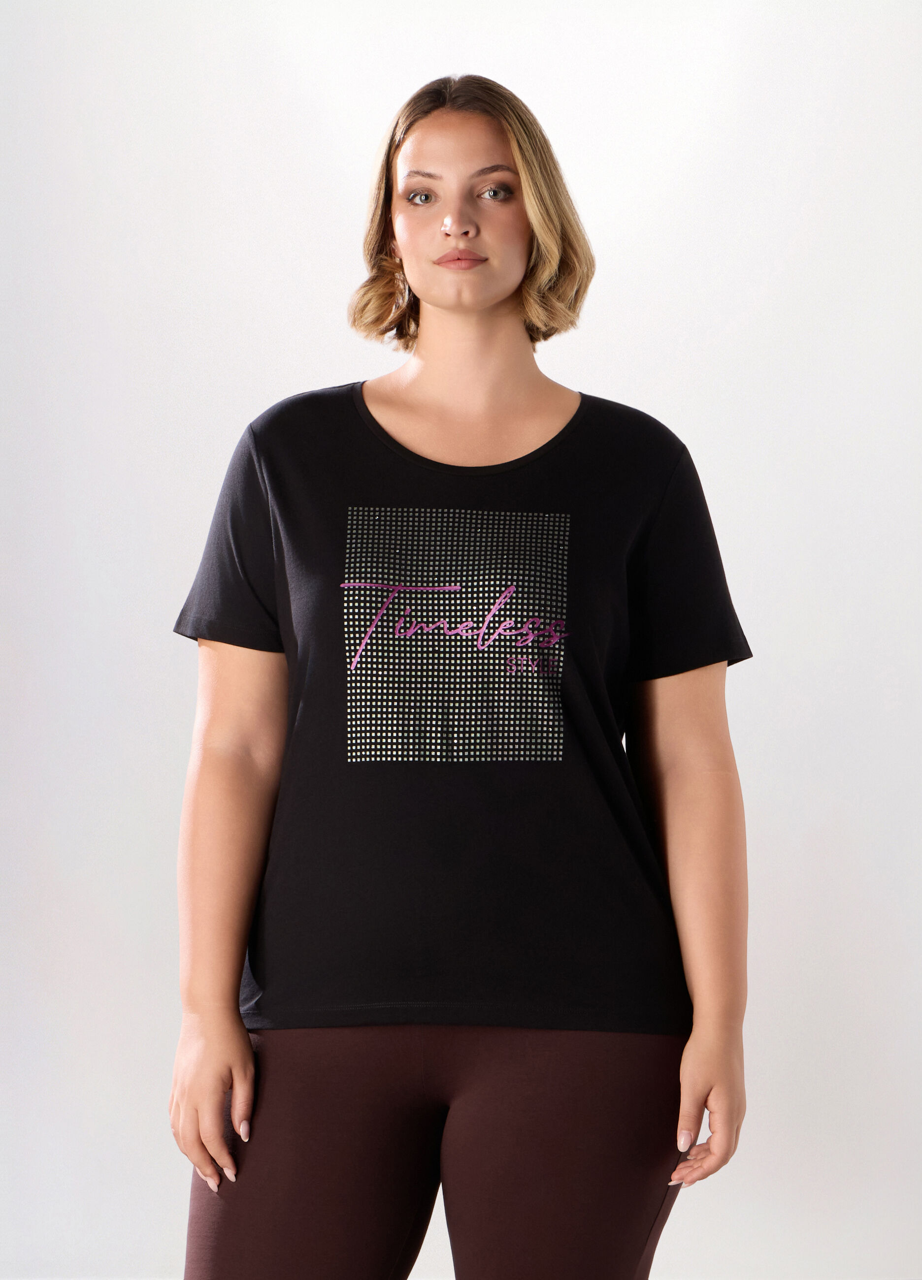 T-shirt in jersey di puro cotone donna curvy_0