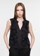 Blusa fit regular con scollo a V in puro cotone voile donna_0