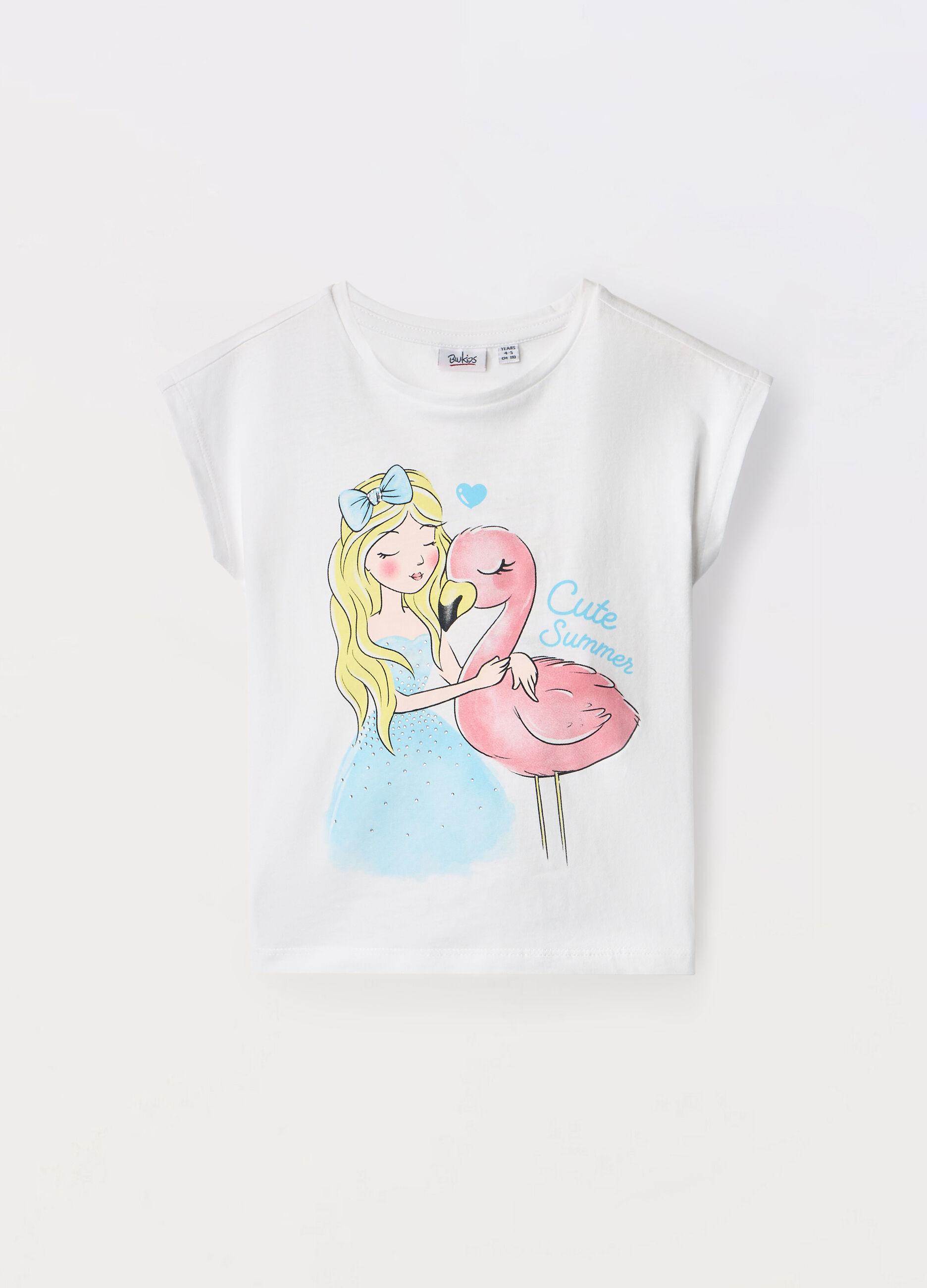 T-shirt in jersey di puro cotone bambina_0