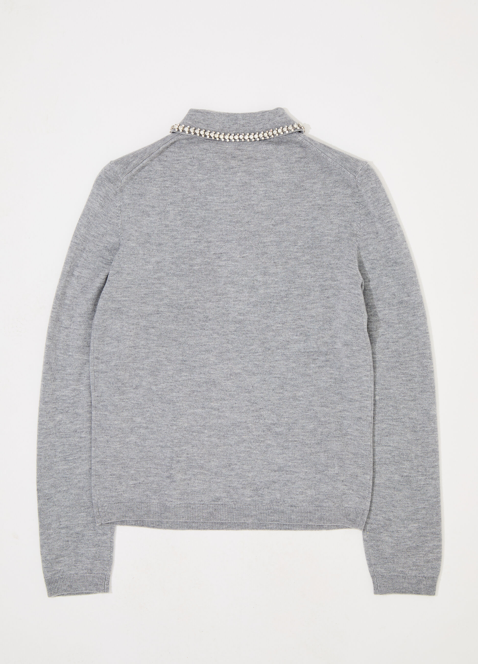 Polo in tricot misto lana a manica lunga donna_5