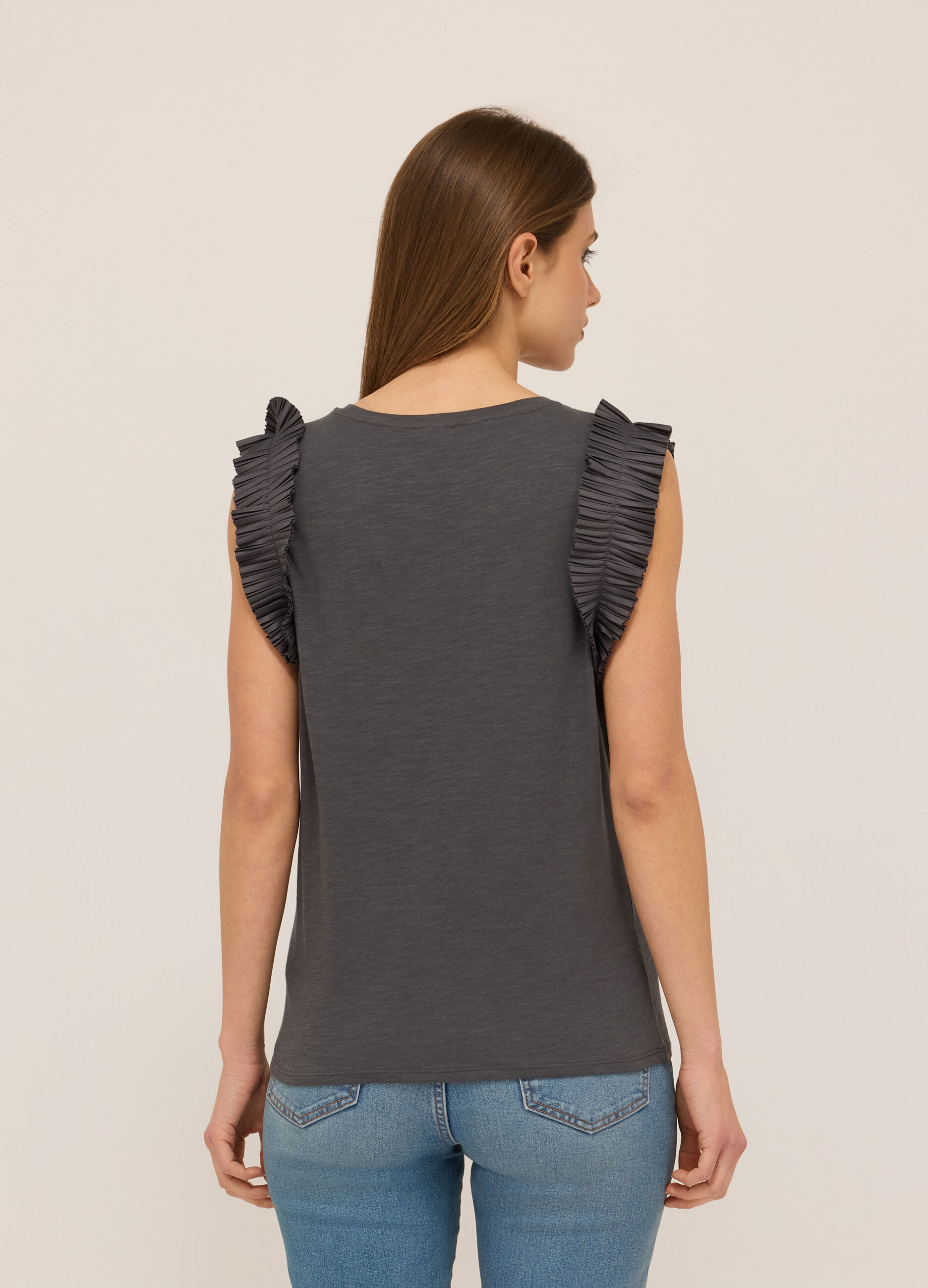 Canotta in jersey di cotone slub donna_1