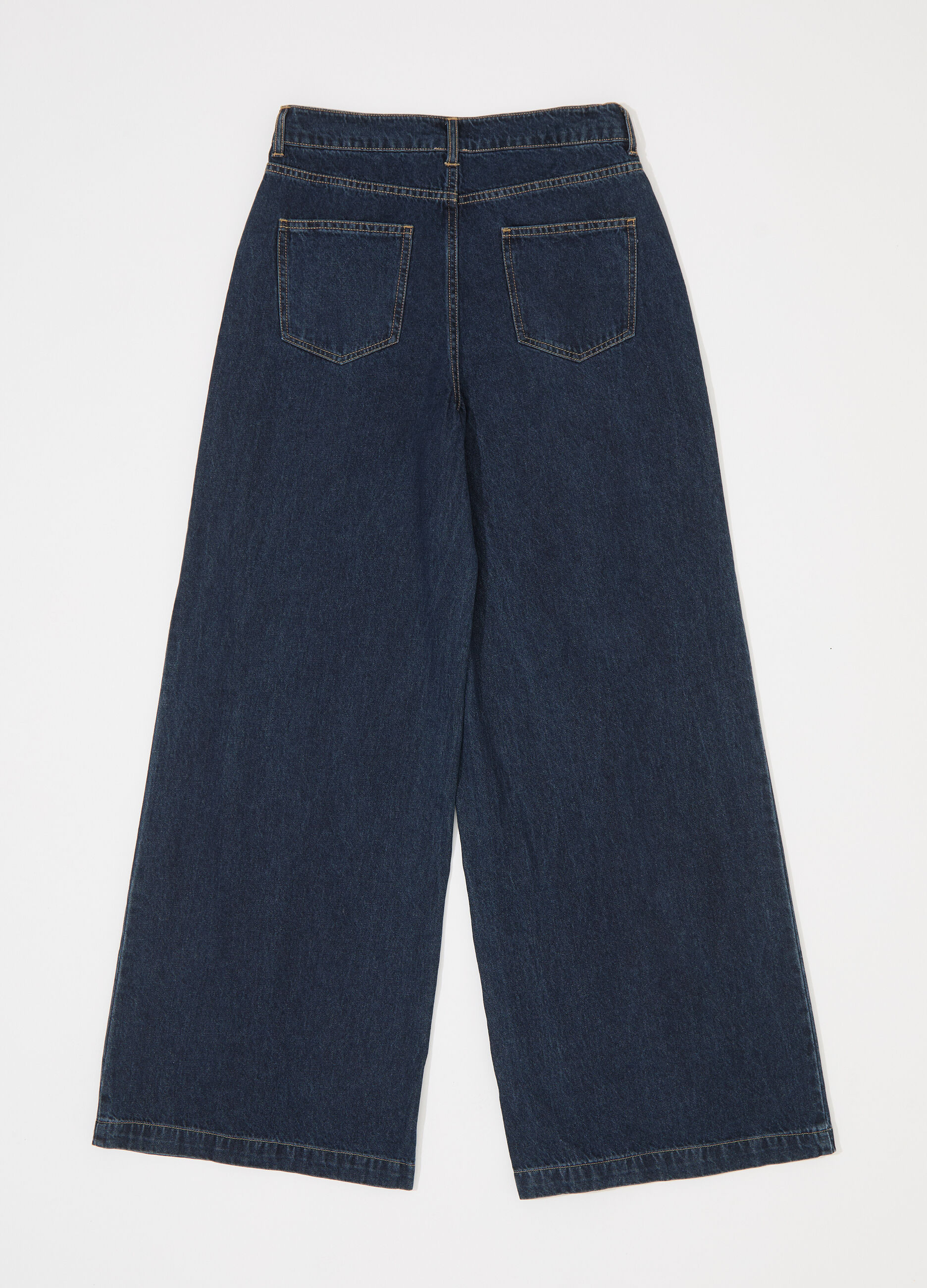 Denim wide leg in puro cotone donna_5