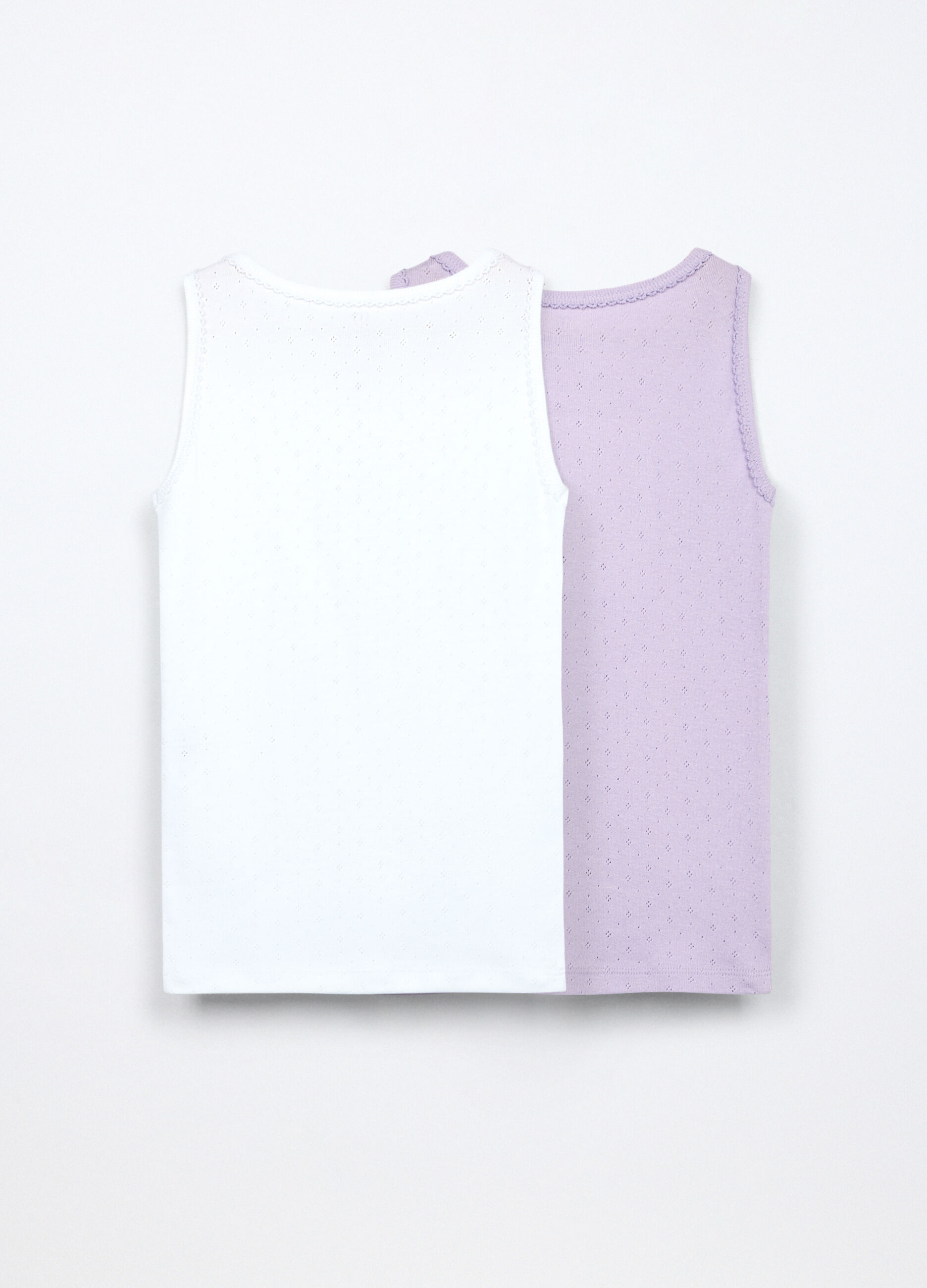 Pack 2 canotte in pointelle di puro cotone bambina_1