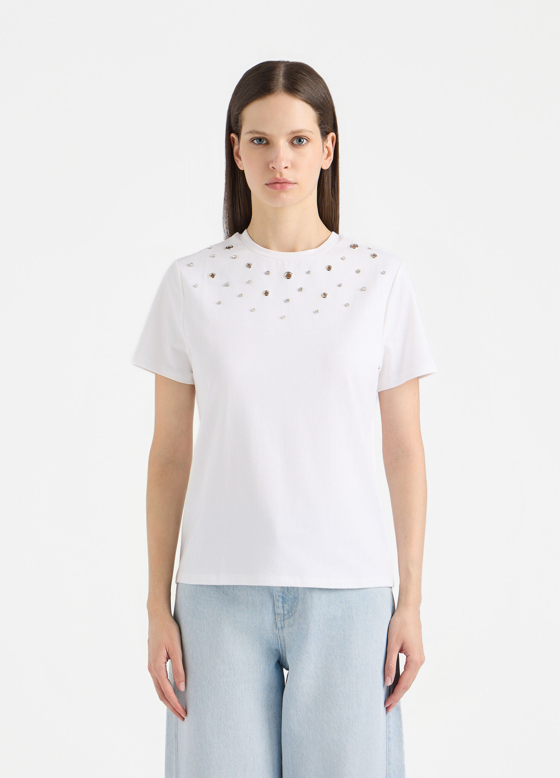 T-shirt girocollo stretch donna_1
