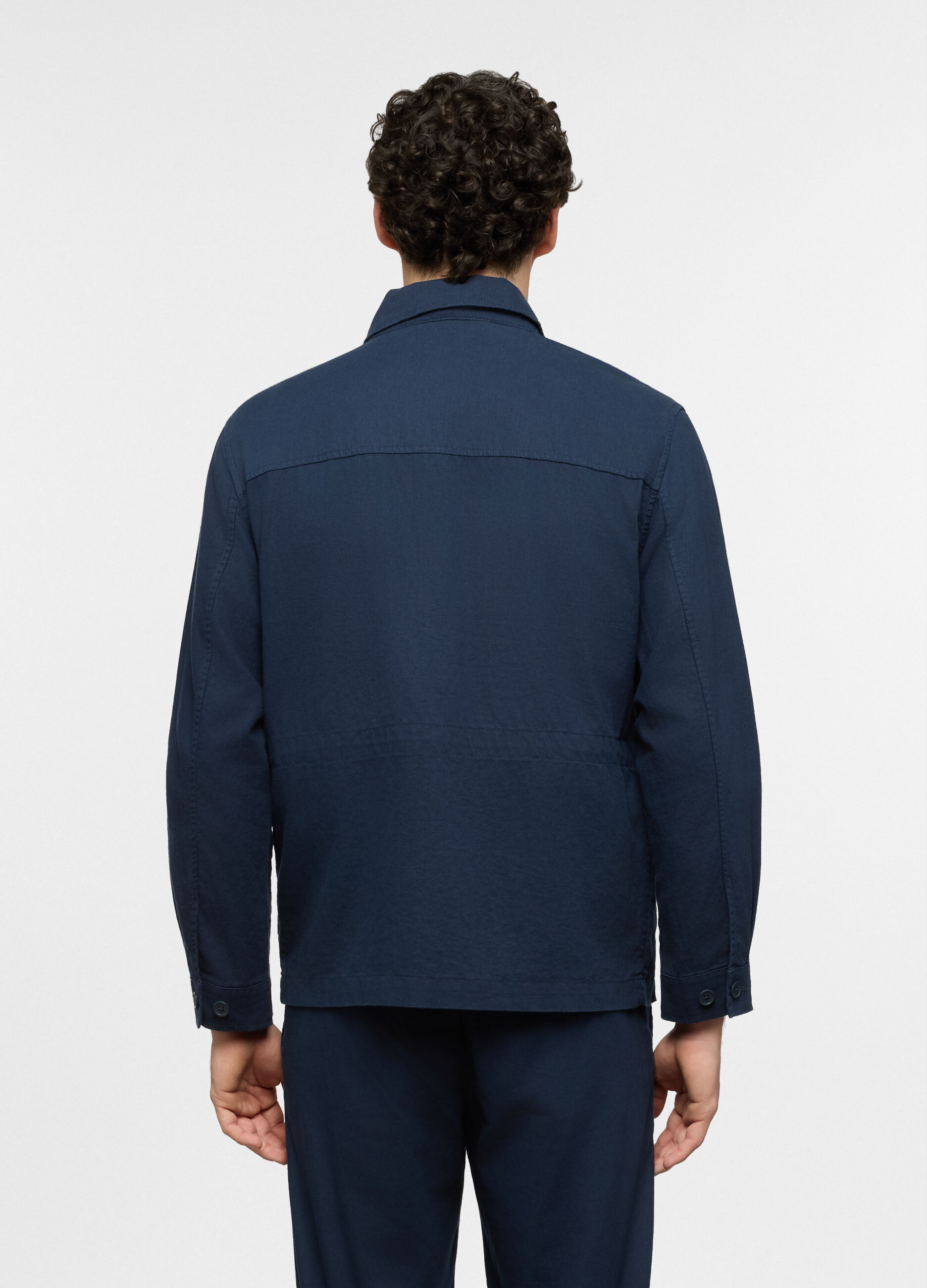 Giacca a camicia in cotone e lino uomo_1
