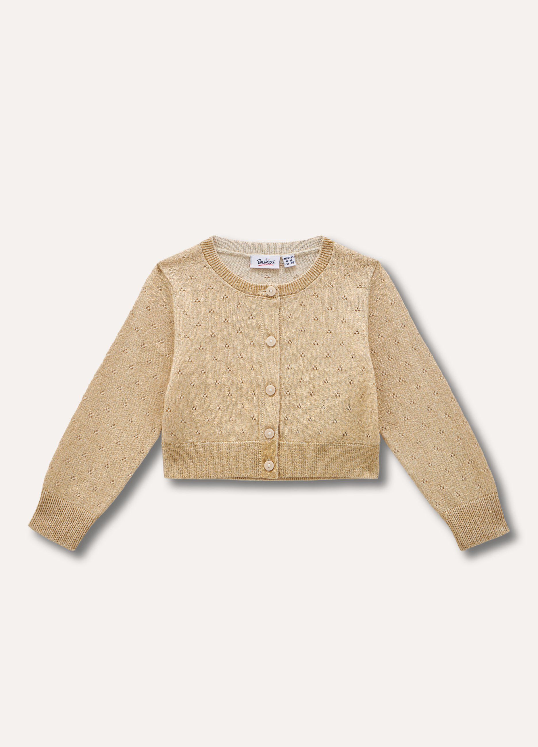 Cardigan in cotone pointelle neonata_0