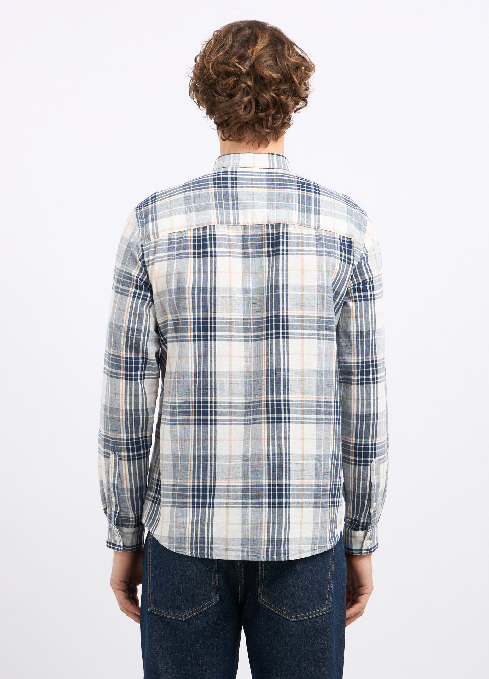 Camicia a quadri in puro cotone uomo_1