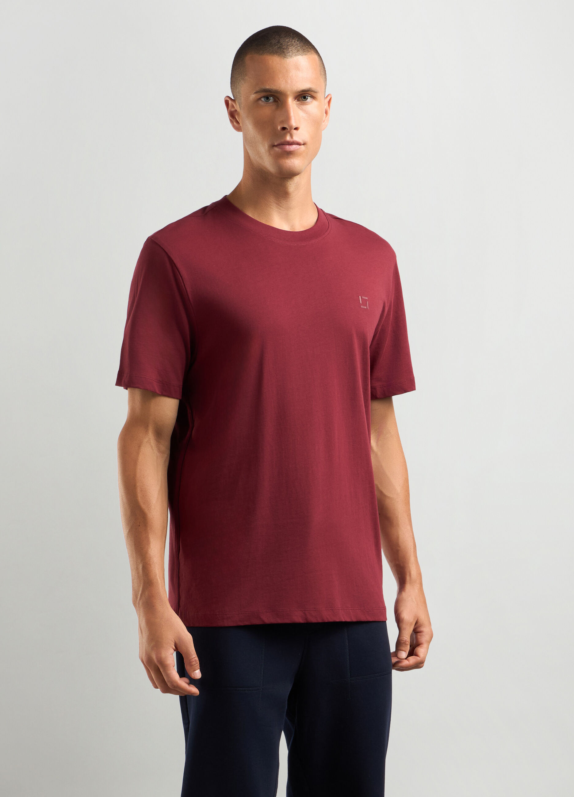 T-shirt girocollo in cotone uomo_0