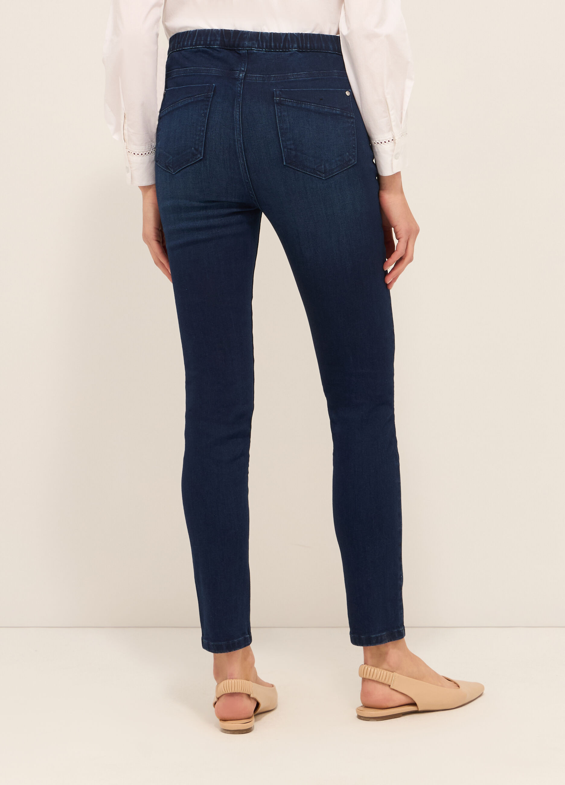 Jeggings in denim di misto cotone donna_1