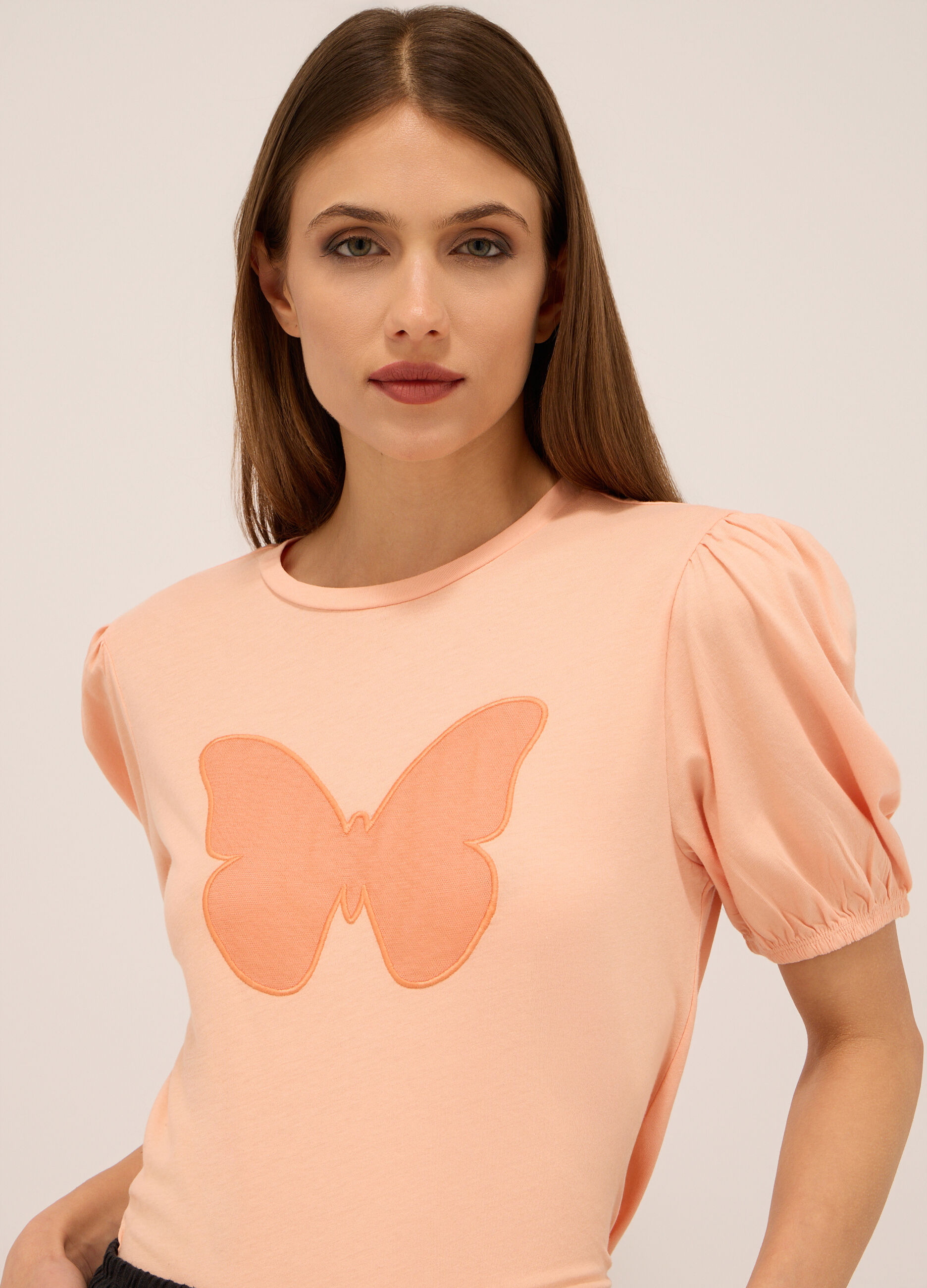 T-shirt in jersey di puro cotone donna_2