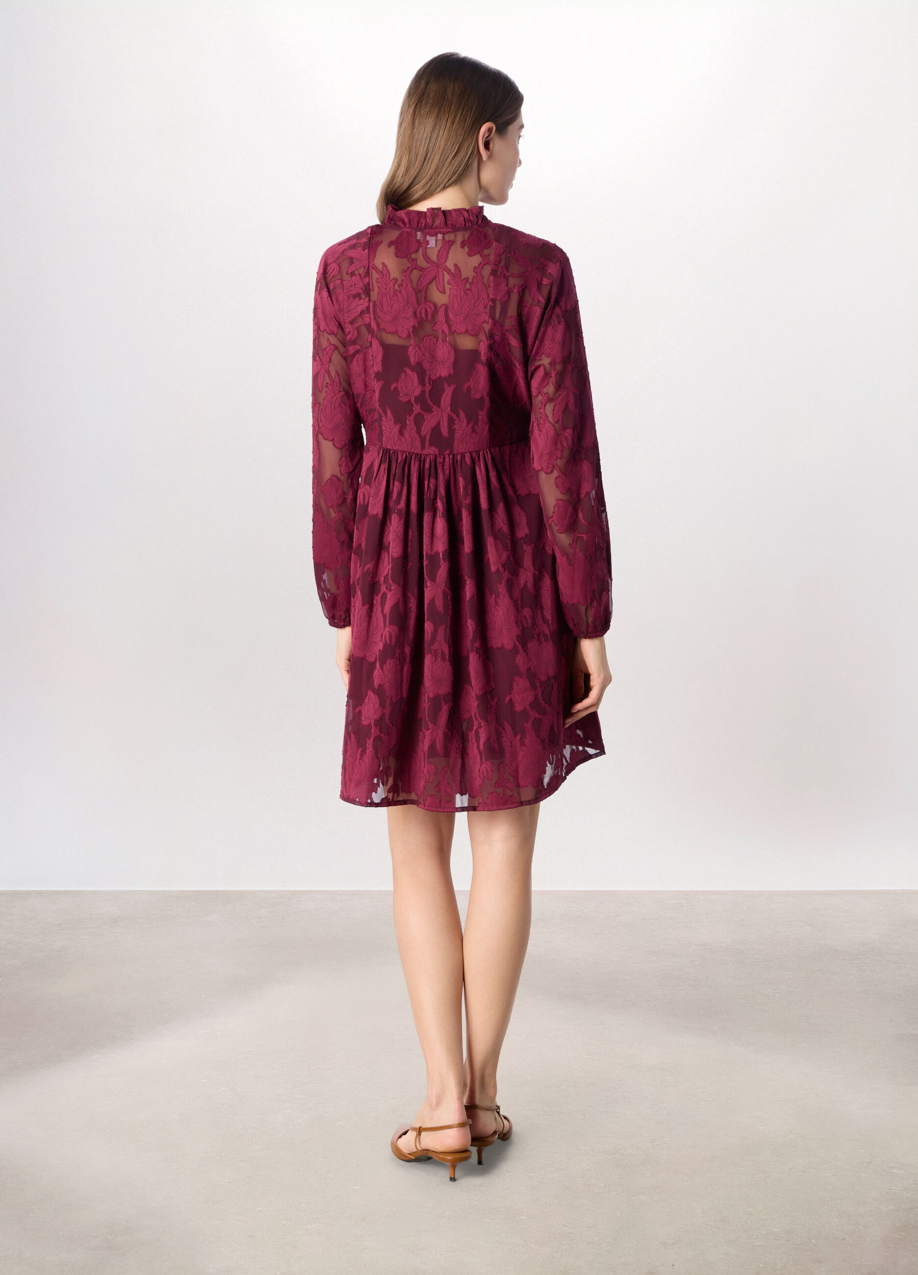 Abito corto jacquard donna_1