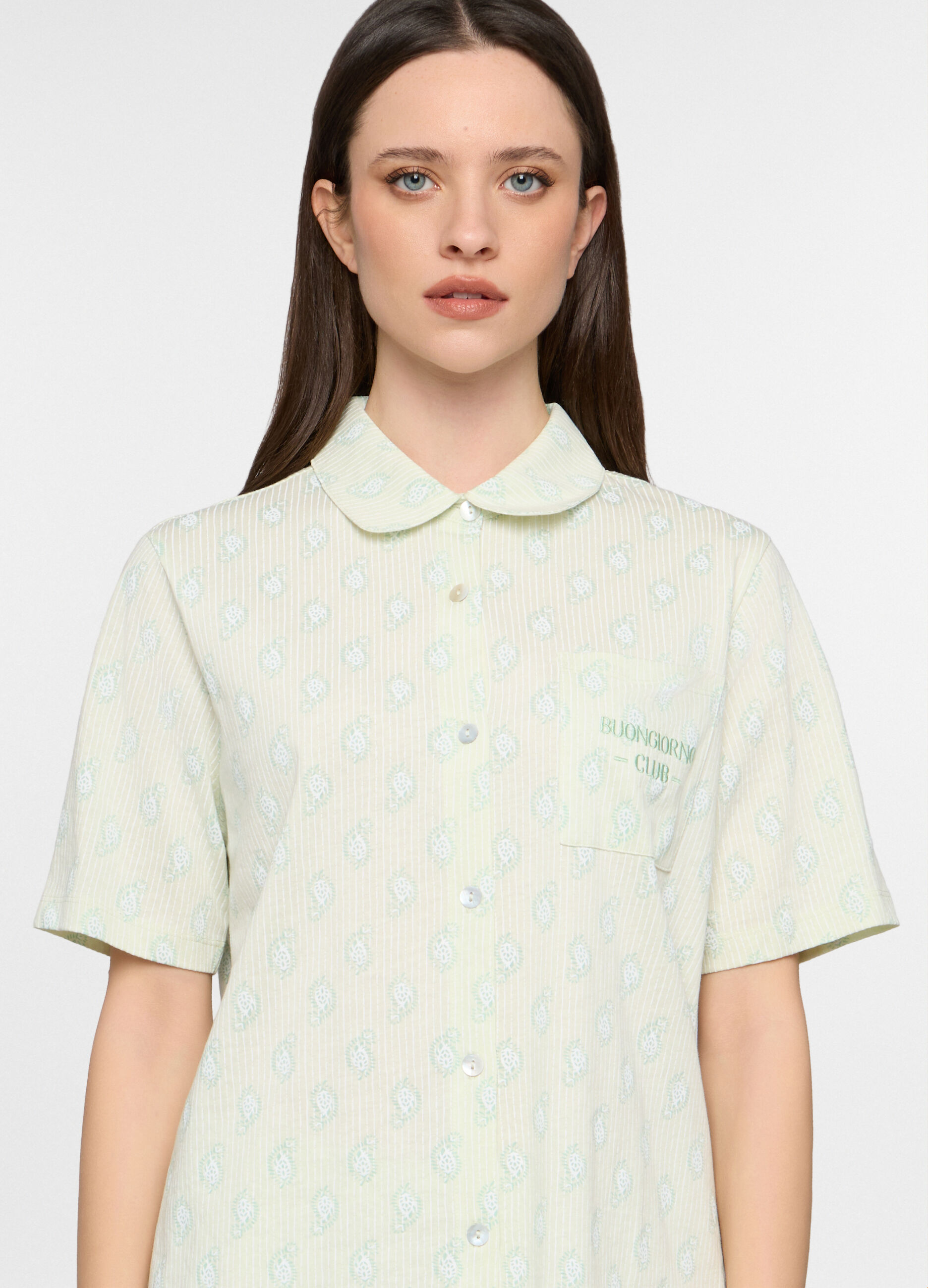 Set pigiama corto in jersey di puro cotone donna_2