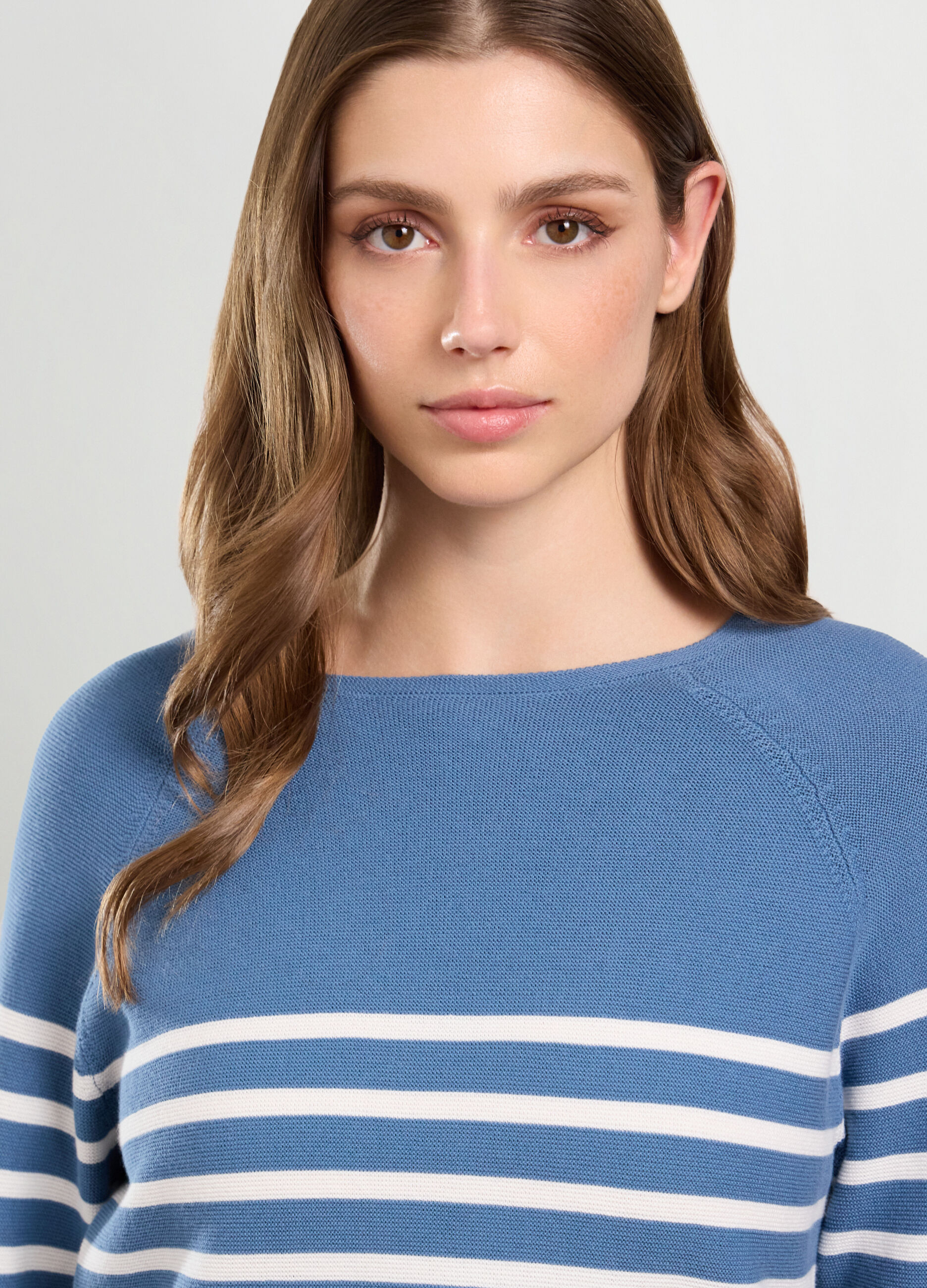 Tricot a righe di puro cotone donna_2