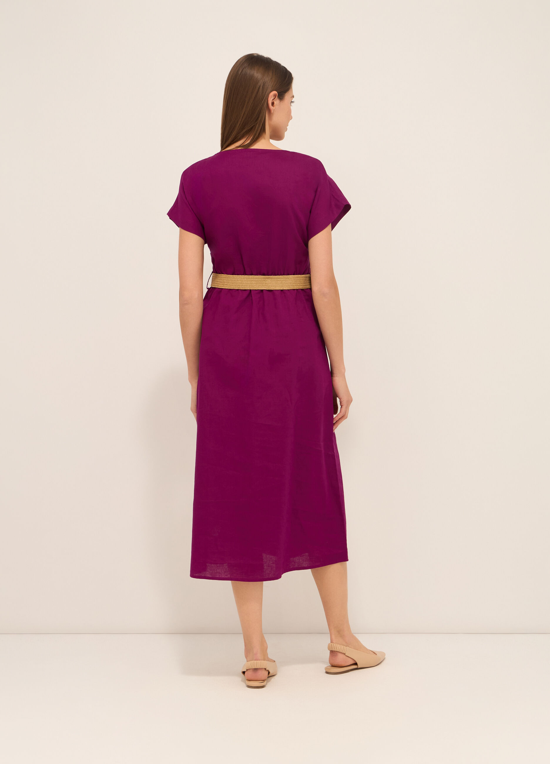 Abito lungo misto lino donna_1
