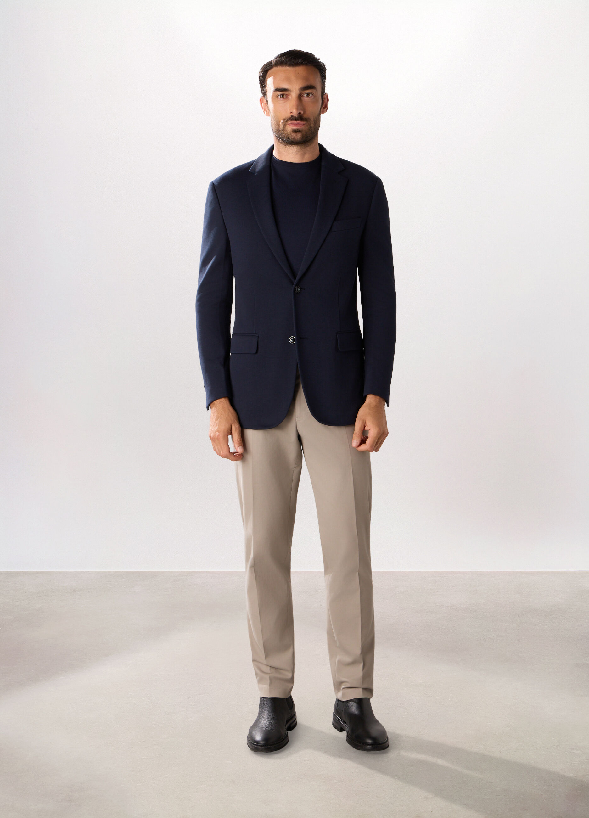 Blazer in piquet misto cotone uomo_0