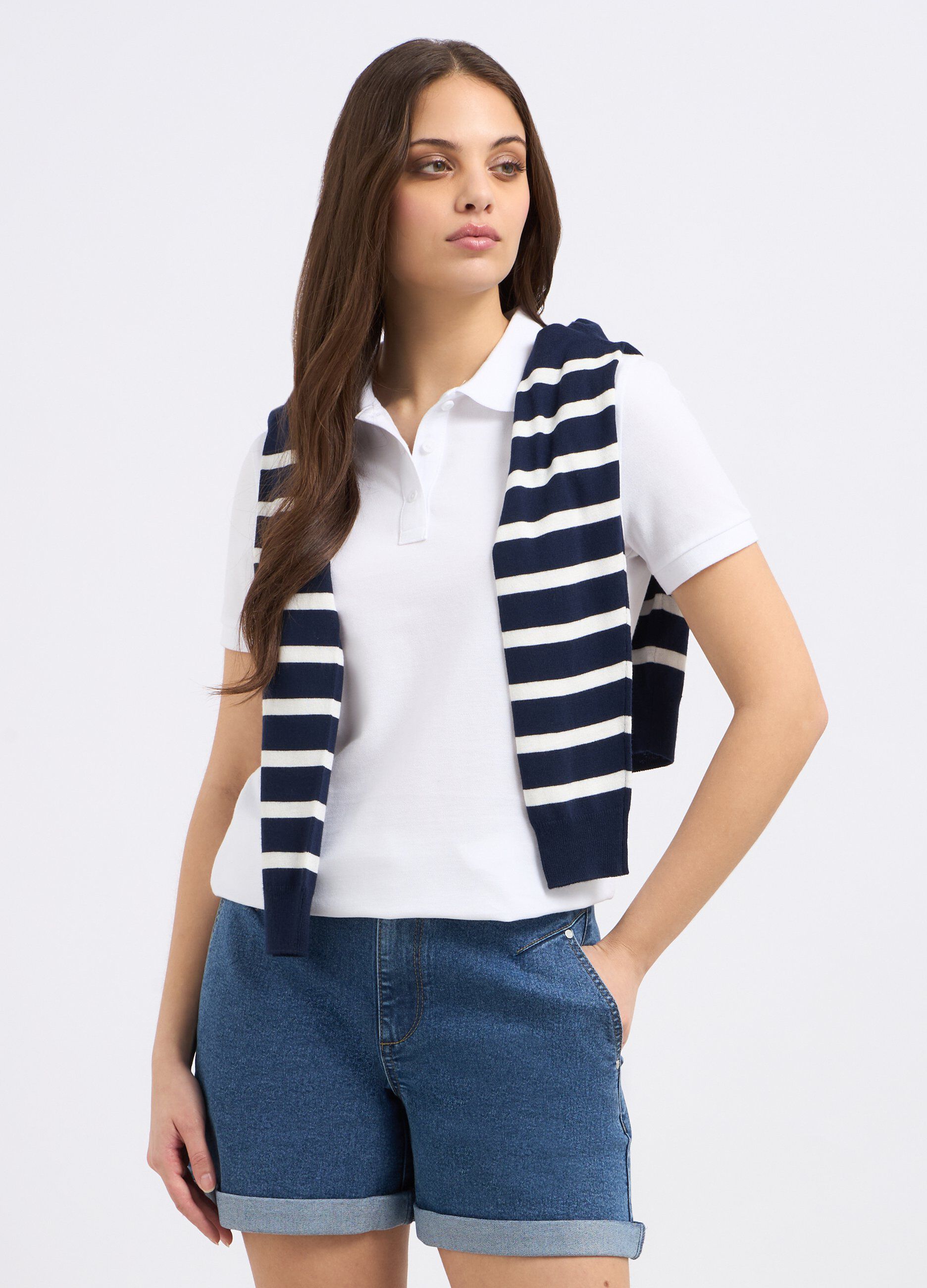 Polo in puro cotone piquet donna_0