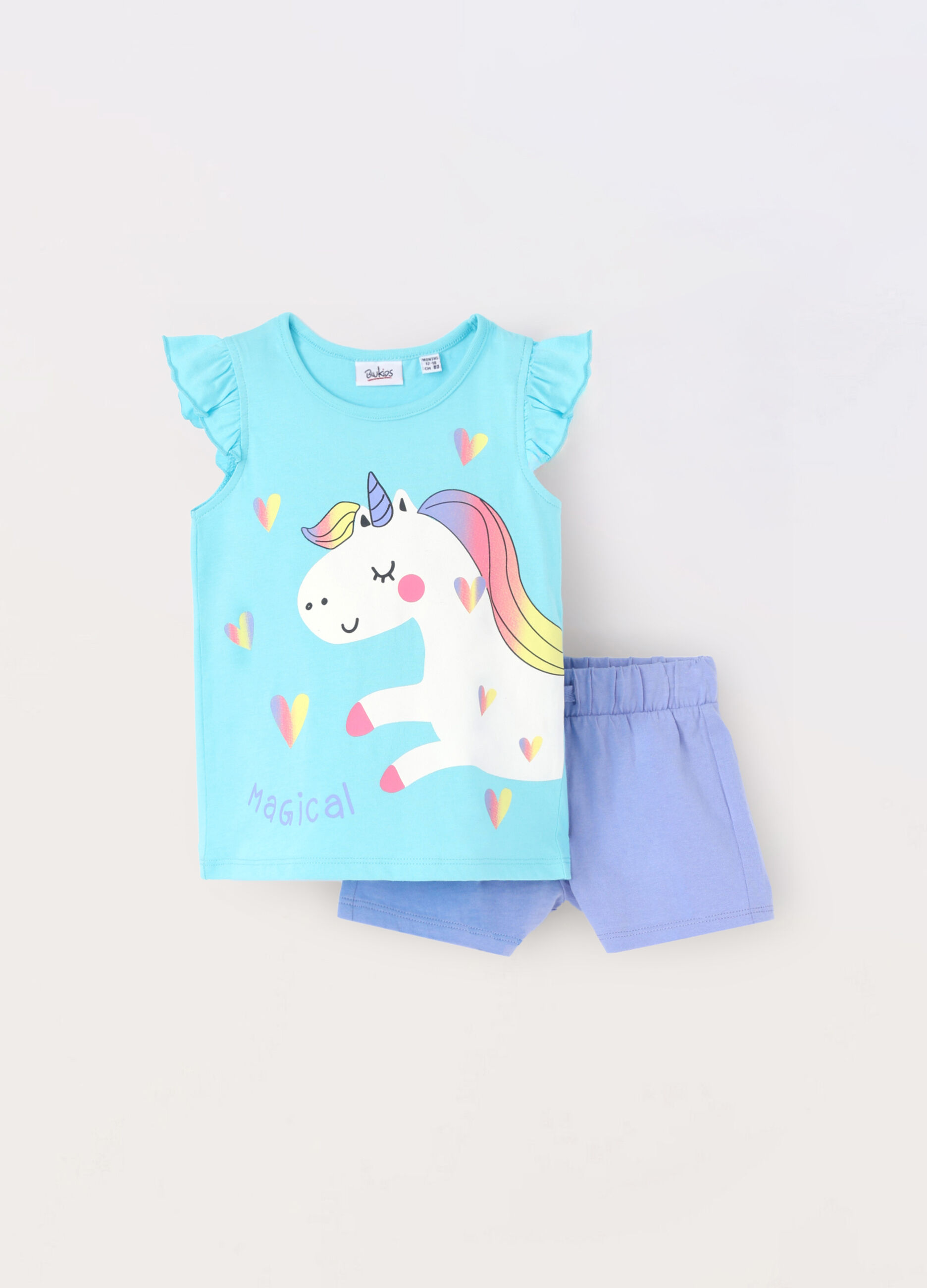 Jogging set in jersey di puro cotone neonata_0