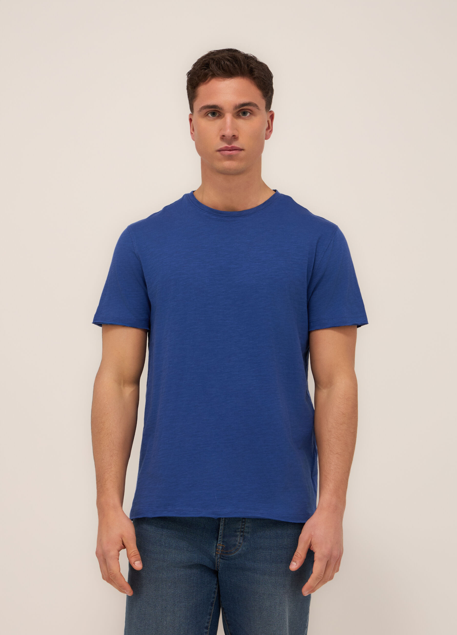 T-shirt in jersey di cotone mélange uomo_0
