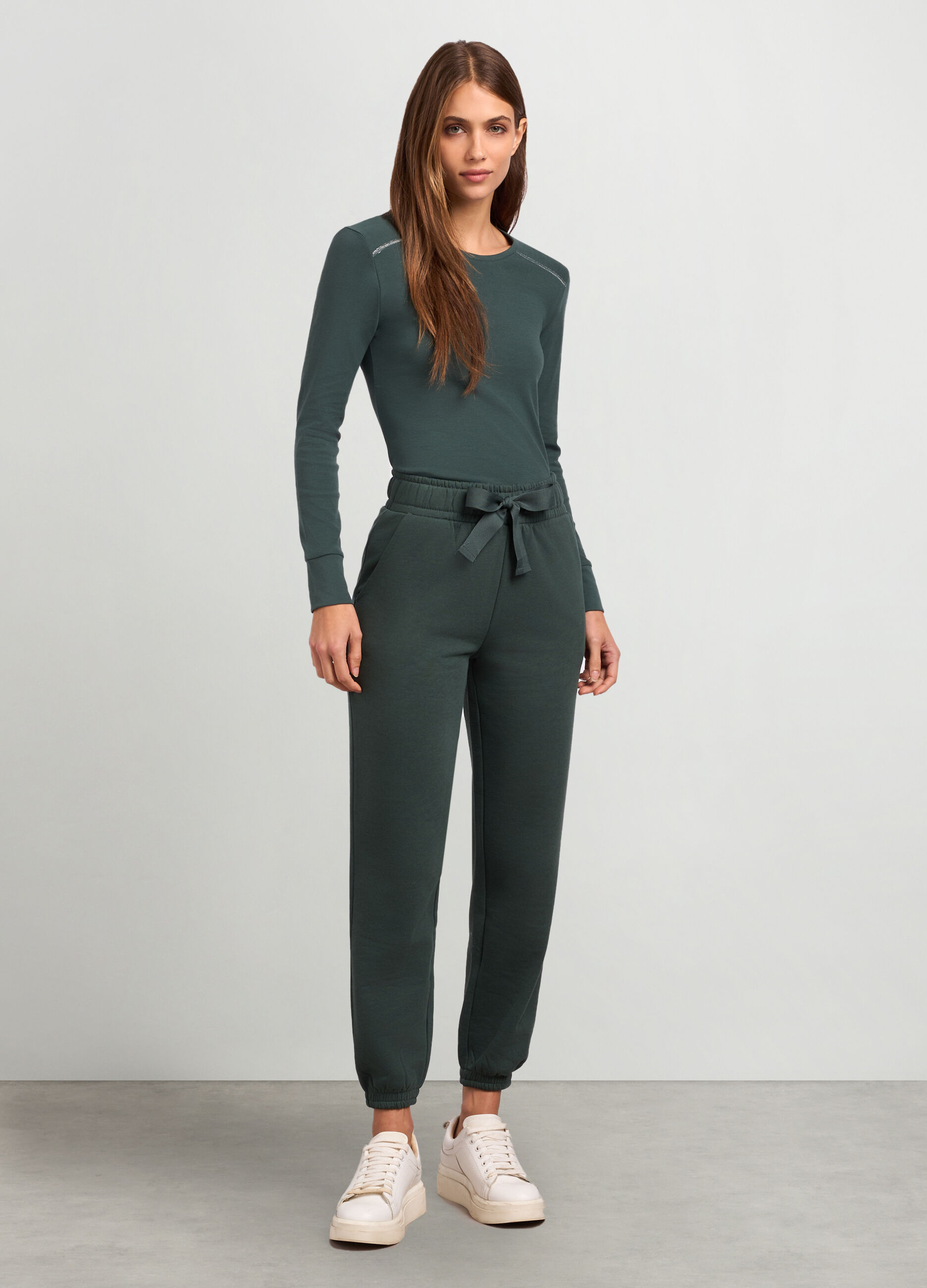 Joggers in felpa di puro cotone donna_0