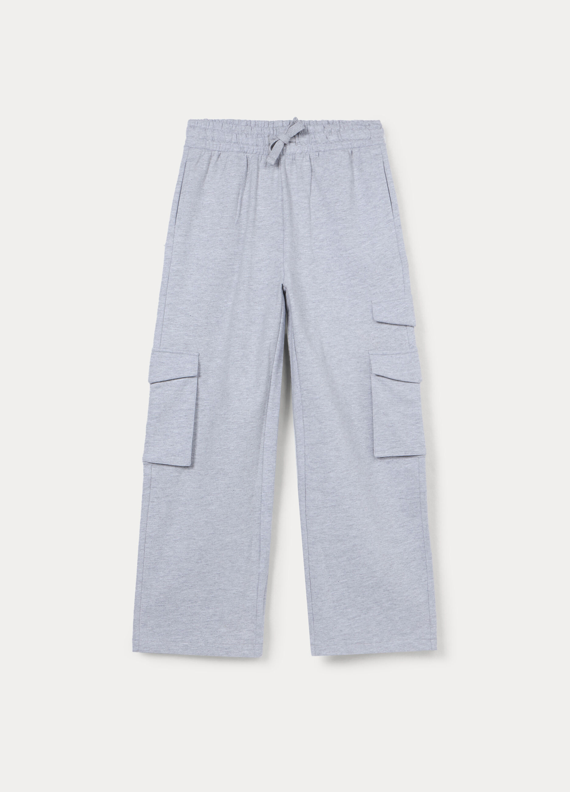 Jogger cargo in french terry di puro cotone ragazza_0
