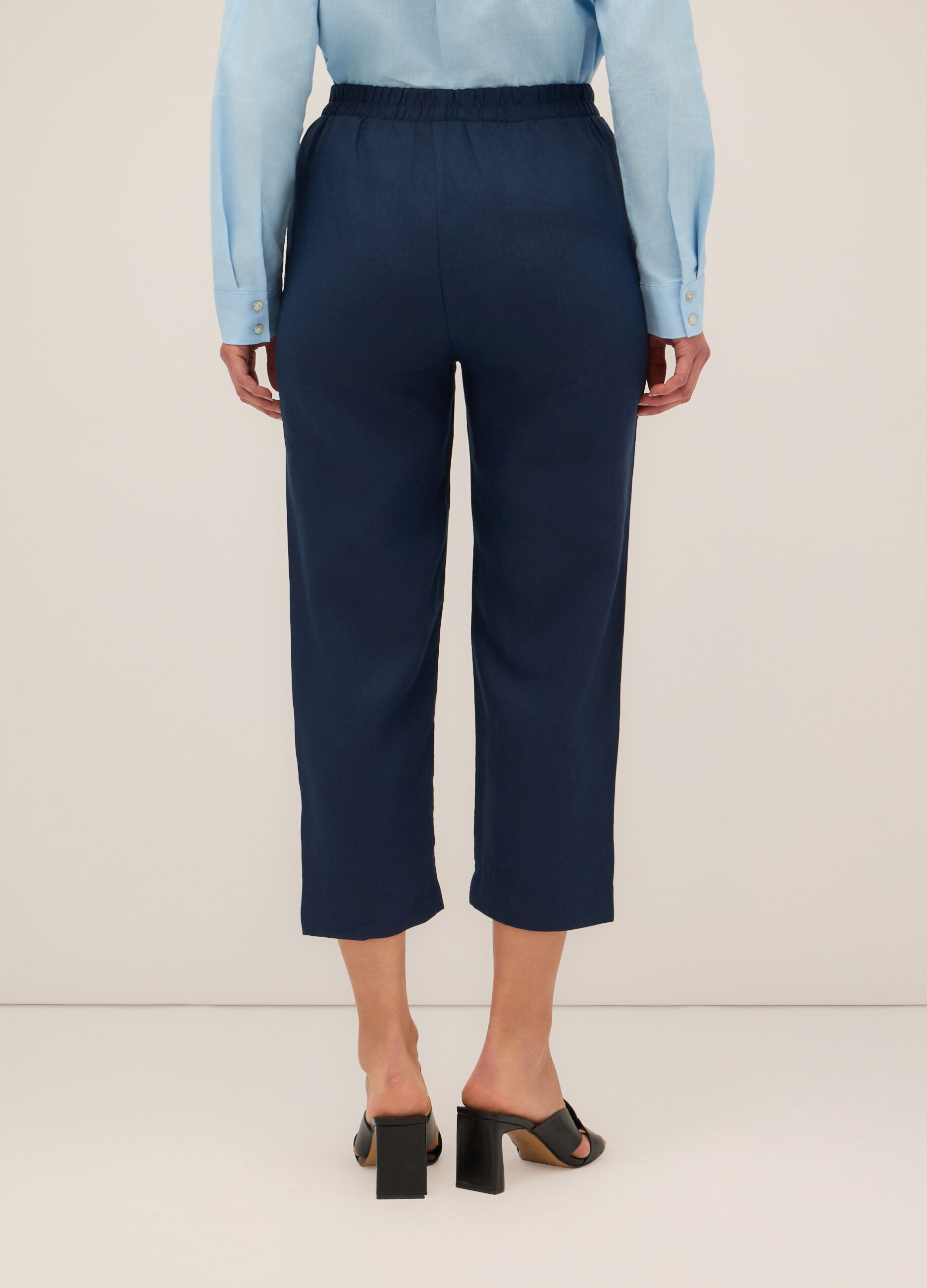 Pantaloni in puro lino donna_1