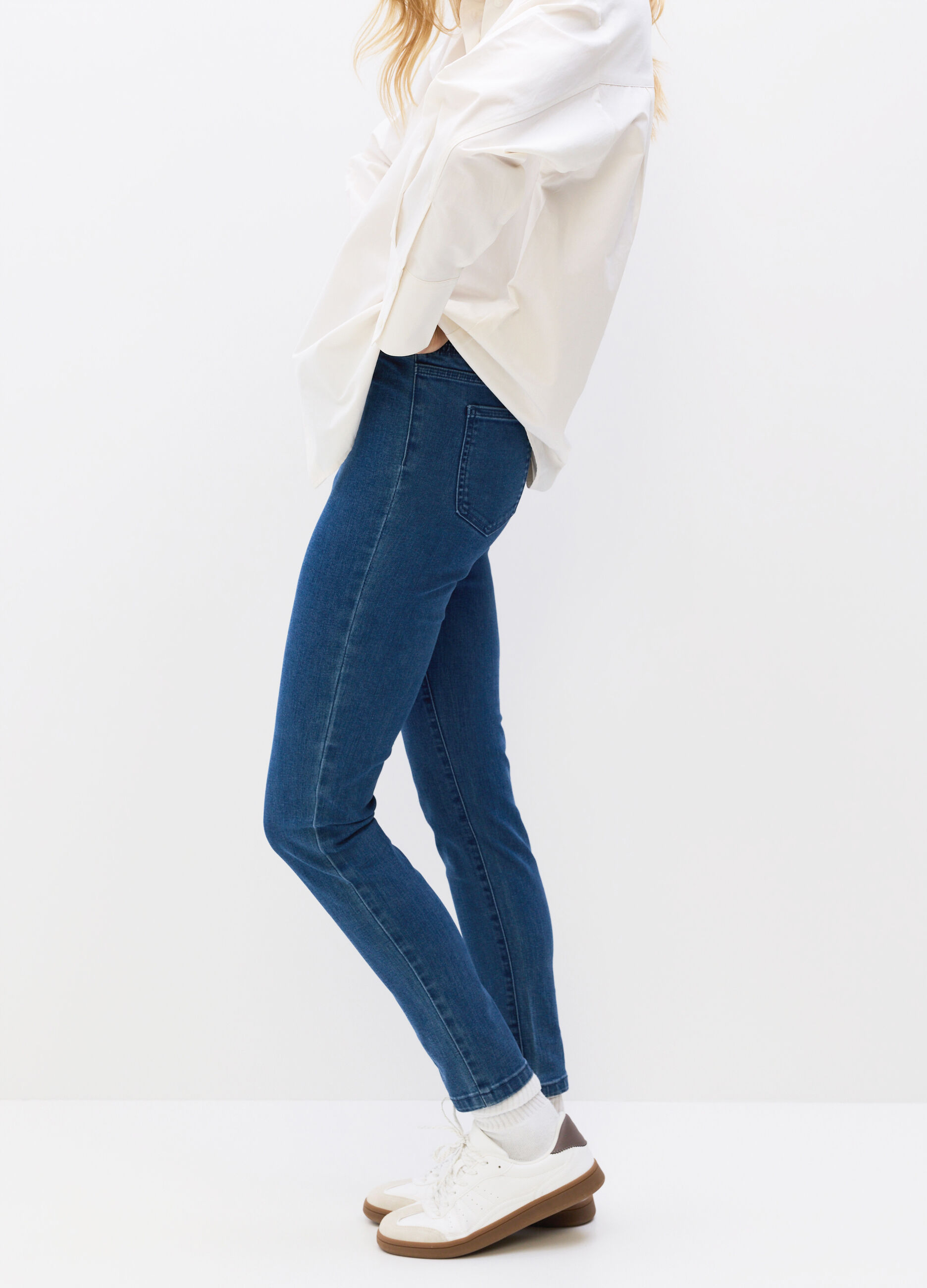Jeggings in denim misto cotone stretch donna_3