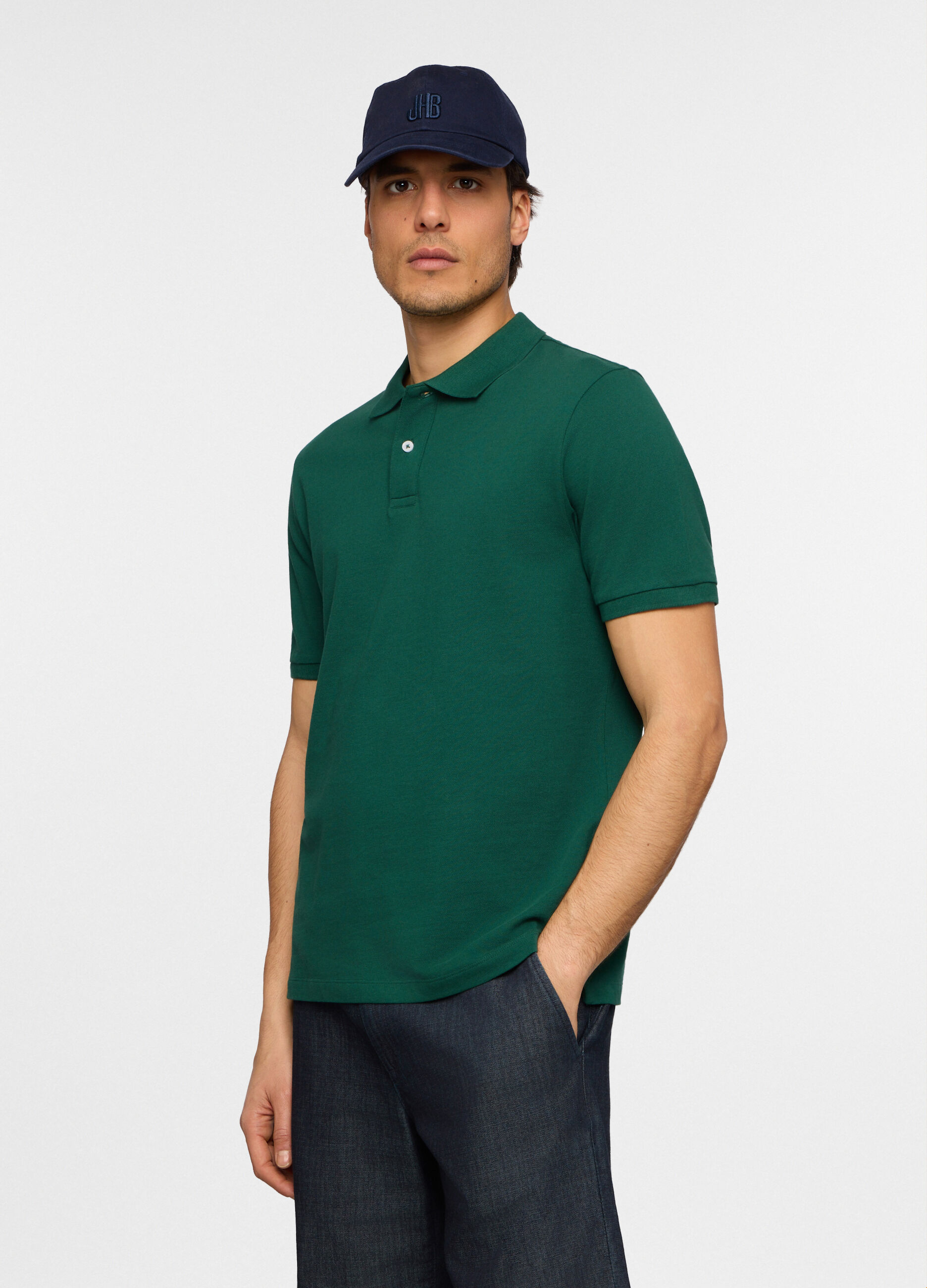 Polo a maniche corte in piquet di cotone uomo_0