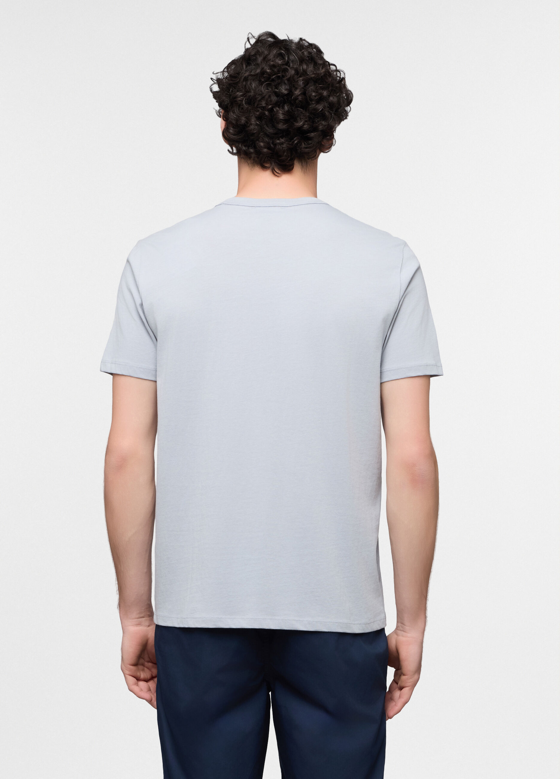 T-shirt girocollo in jersey di puro cotone uomo_1