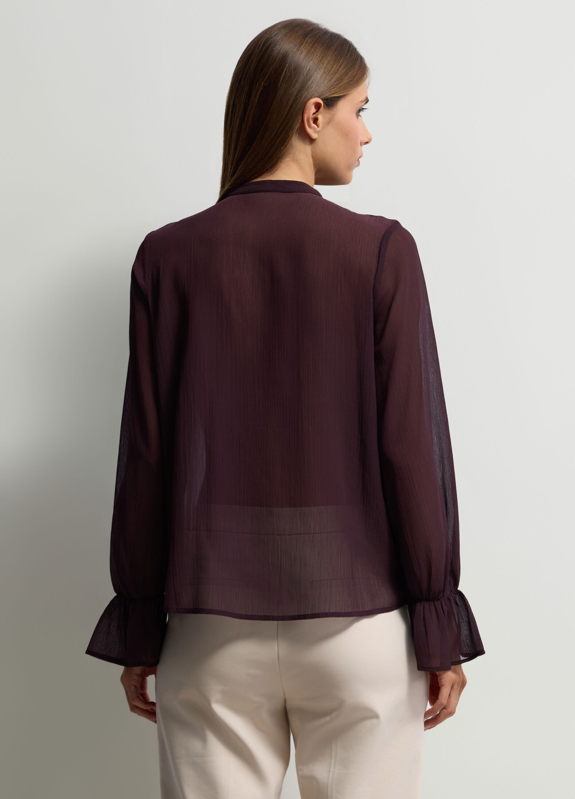 Camicia Fit Regular girocollo cr&ecirc;pe donna_1
