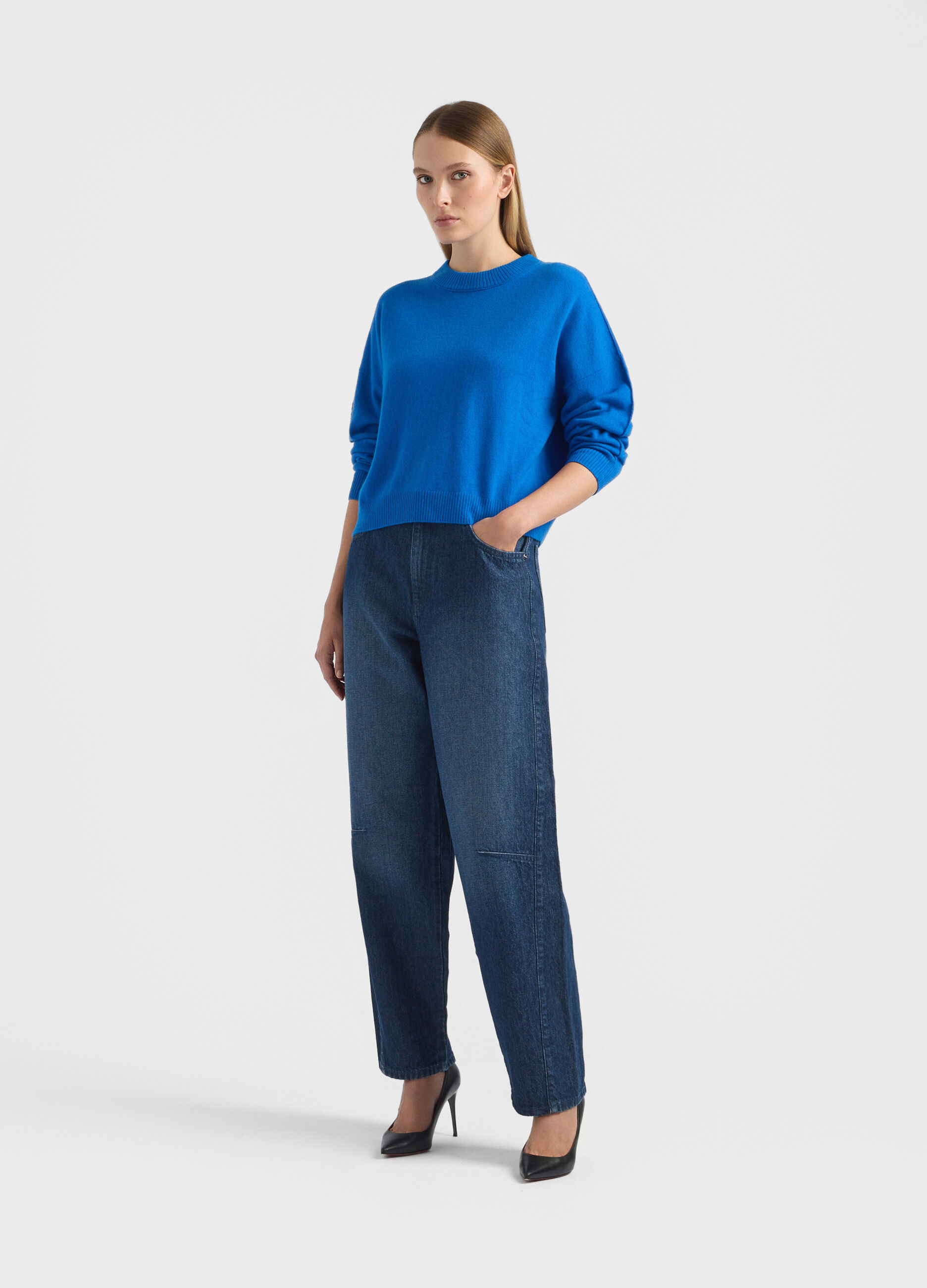 Maglia girocollo rasata donna_0