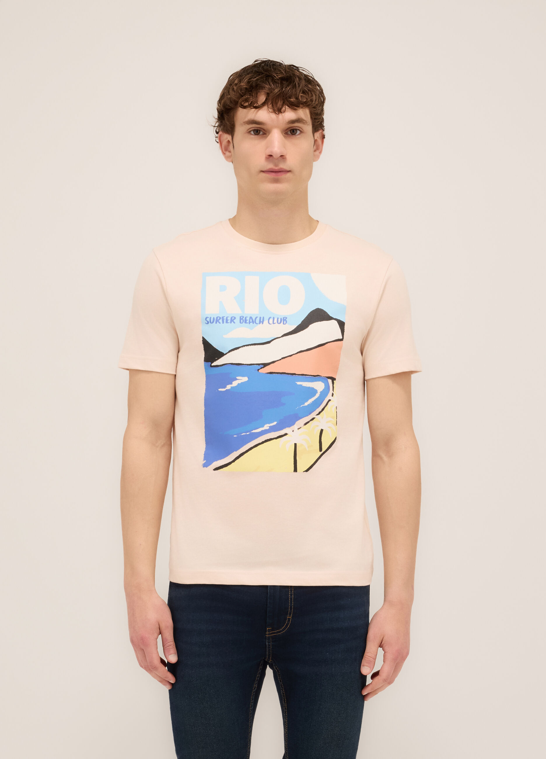 T-shirt girocollo stampa Rio Surfer Beach Club uomo_0