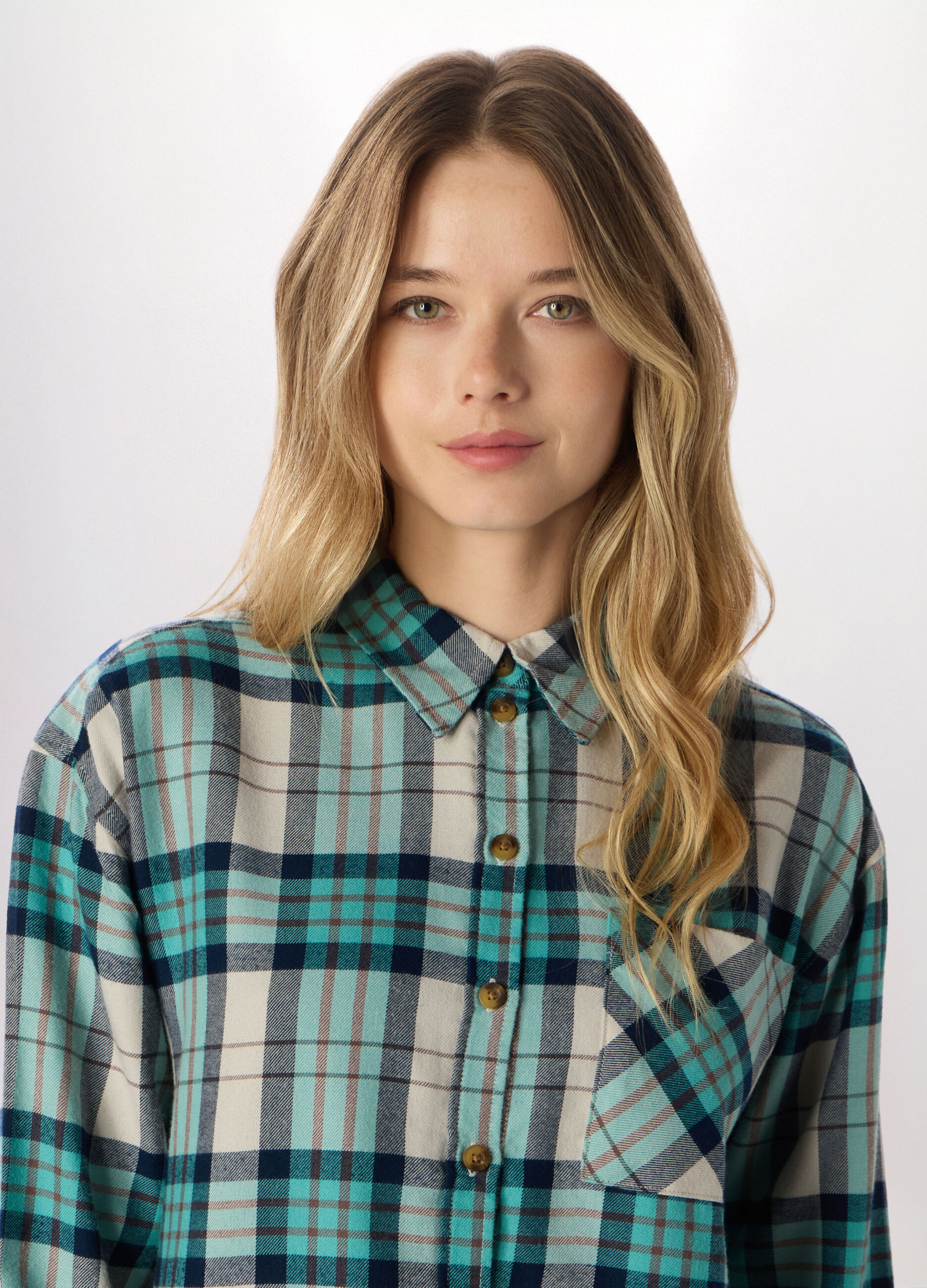 Camicia in flanella misto viscosa donna_2