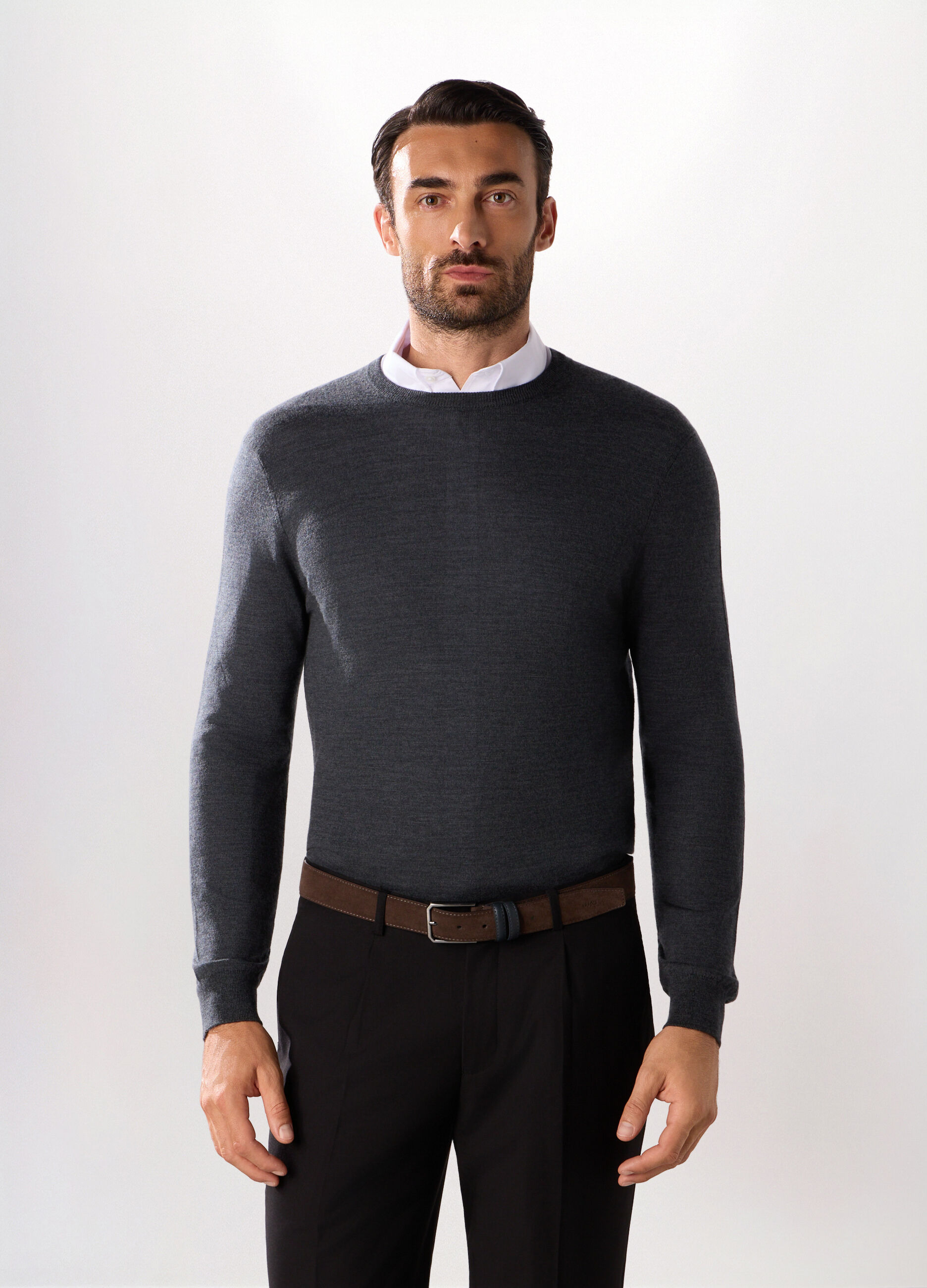 Maglione girocollo in lana merino uomo_0
