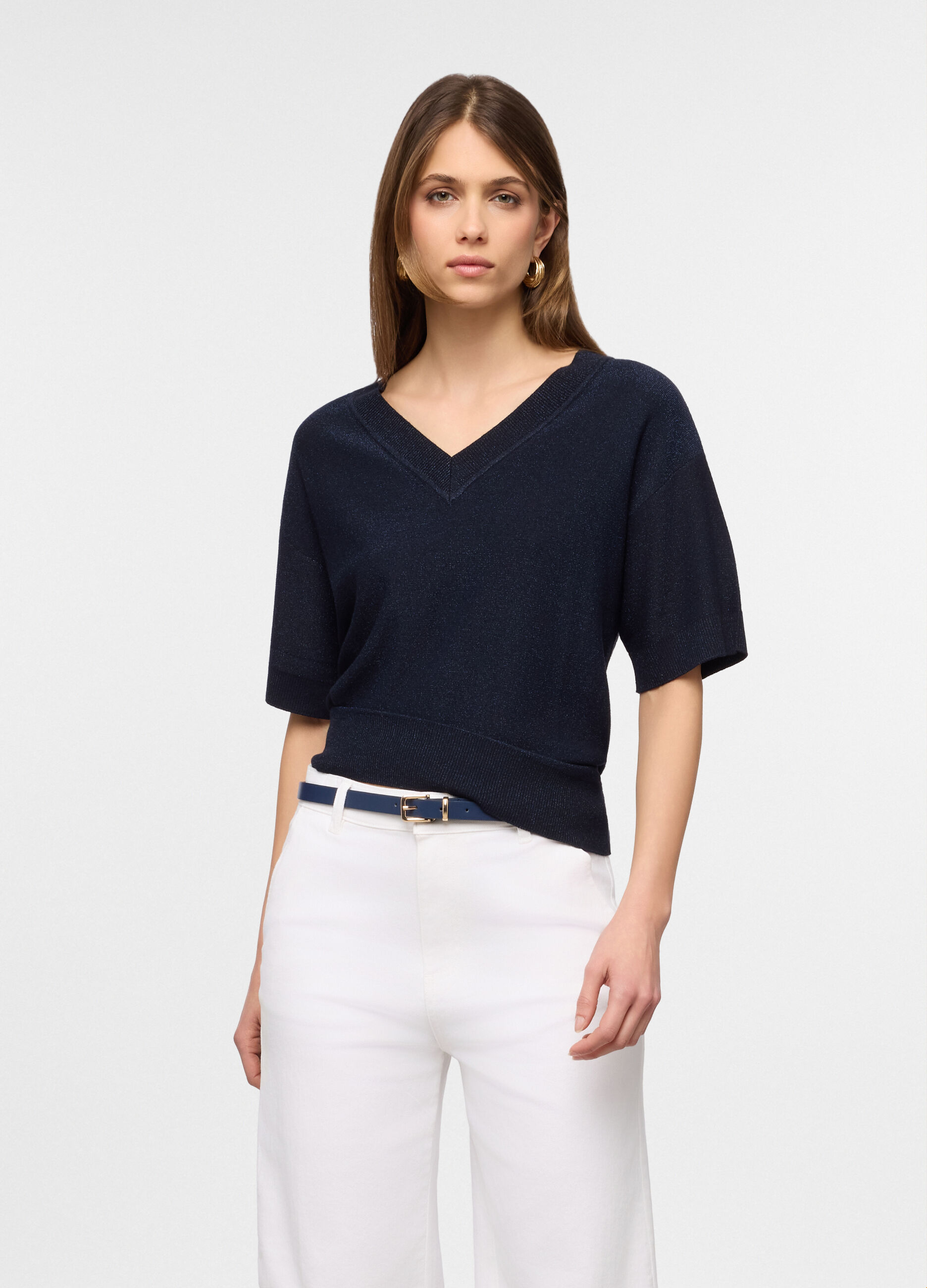 Maglia con scollo a V donna_0
